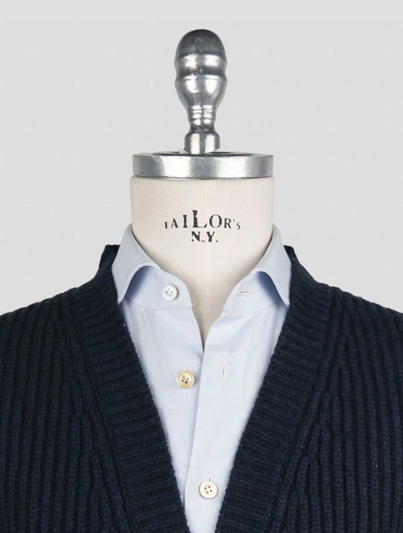 Kiton Blue Cashmere Sweater Cardigan
