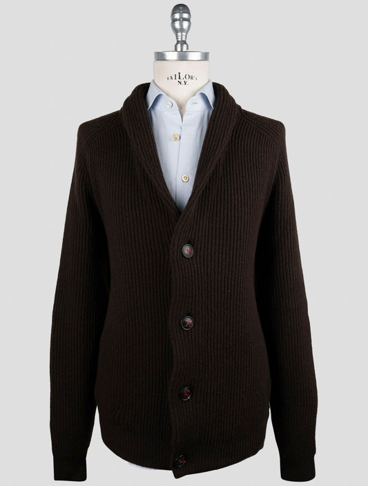 Kiton Brown Cashmere Sweater Cardigan