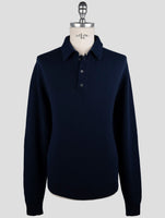 Kiton Blue Cashmere Sweater Polo
