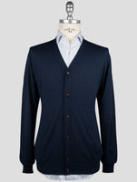 Kiton Blue Cashmere Silk Sweater Cardigan