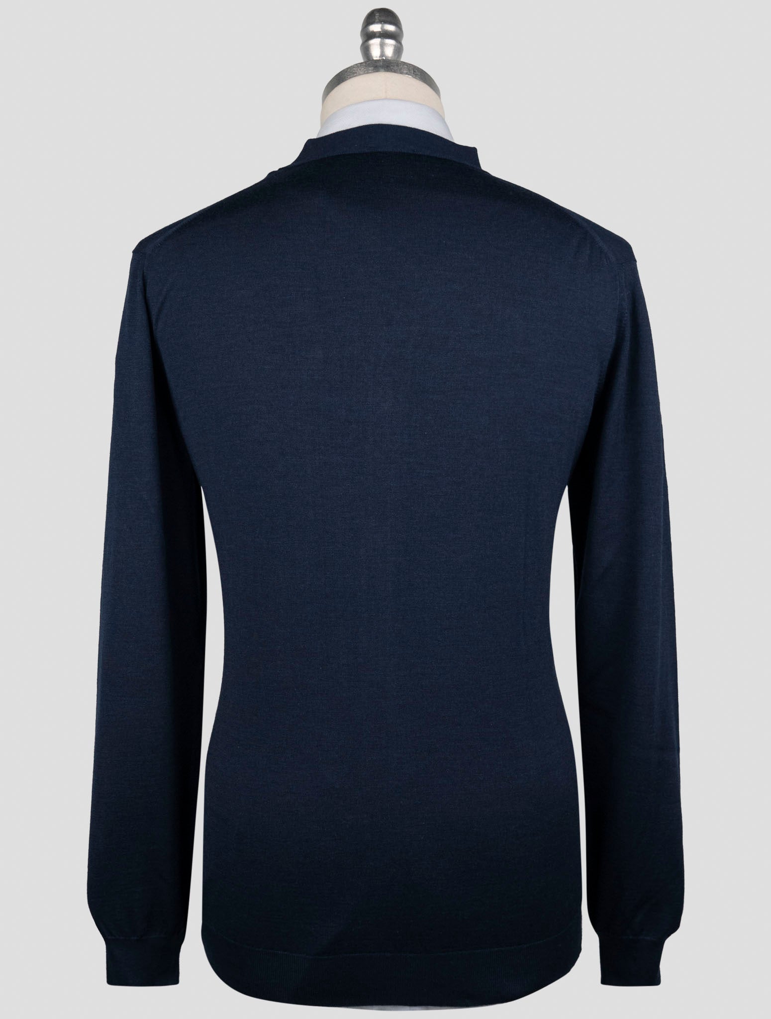 Kiton Blue Cashmere Silk Sweater Cardigan