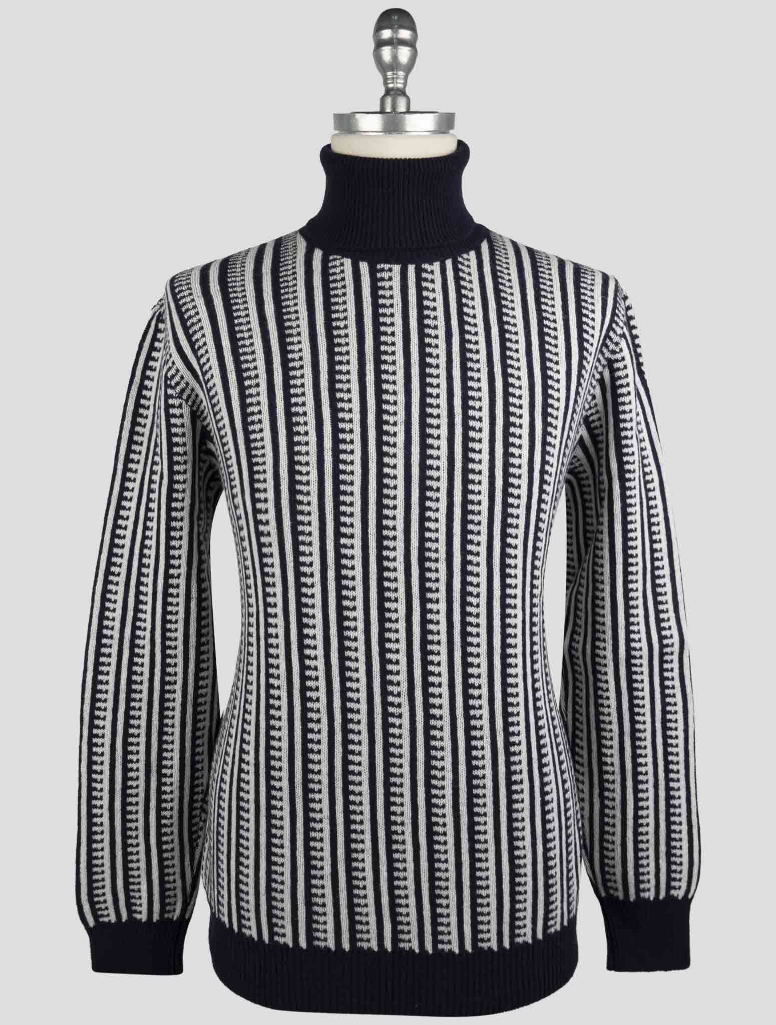 Kiton Blue Cashmere Sweater Turtleneck
