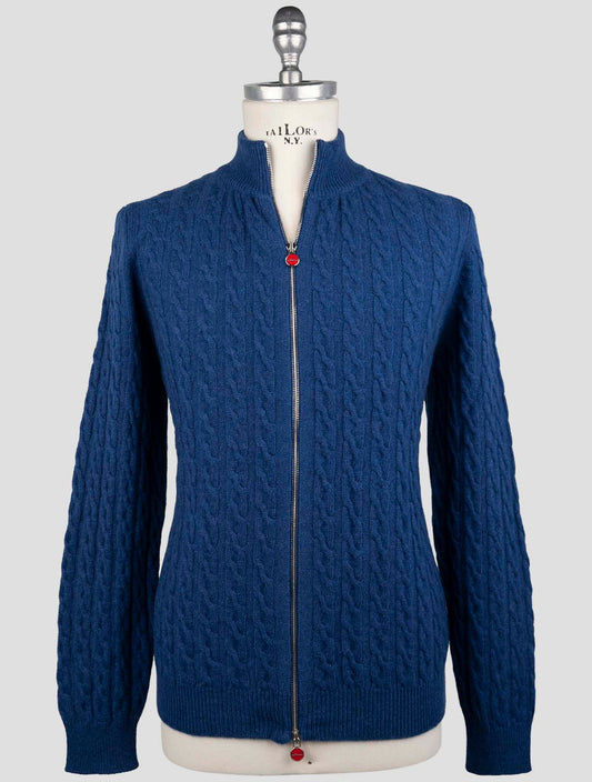 Kiton Blue Cashmere Sweater Full Zip