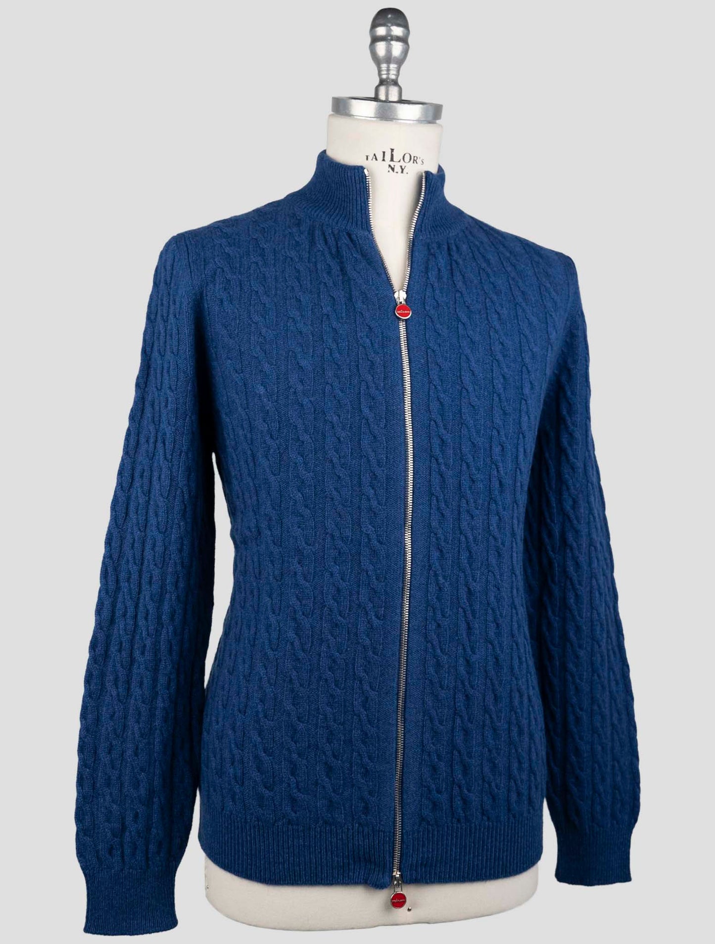 Kiton Blue Cashmere Sweater Full Zip