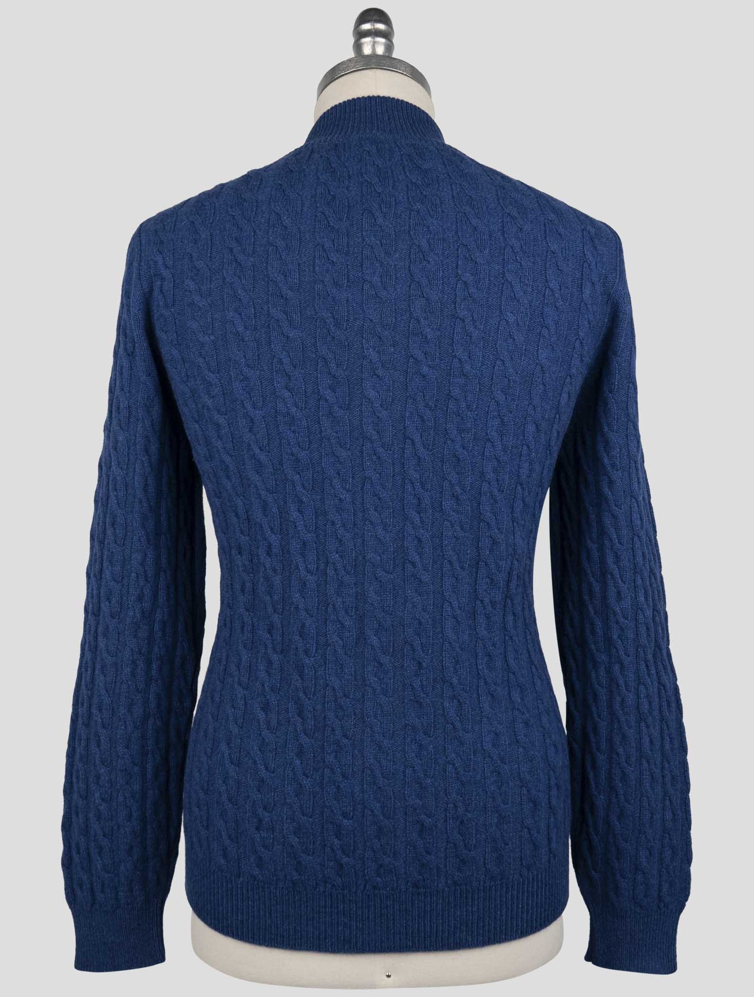 Kiton Blue Cashmere Sweater Full Zip