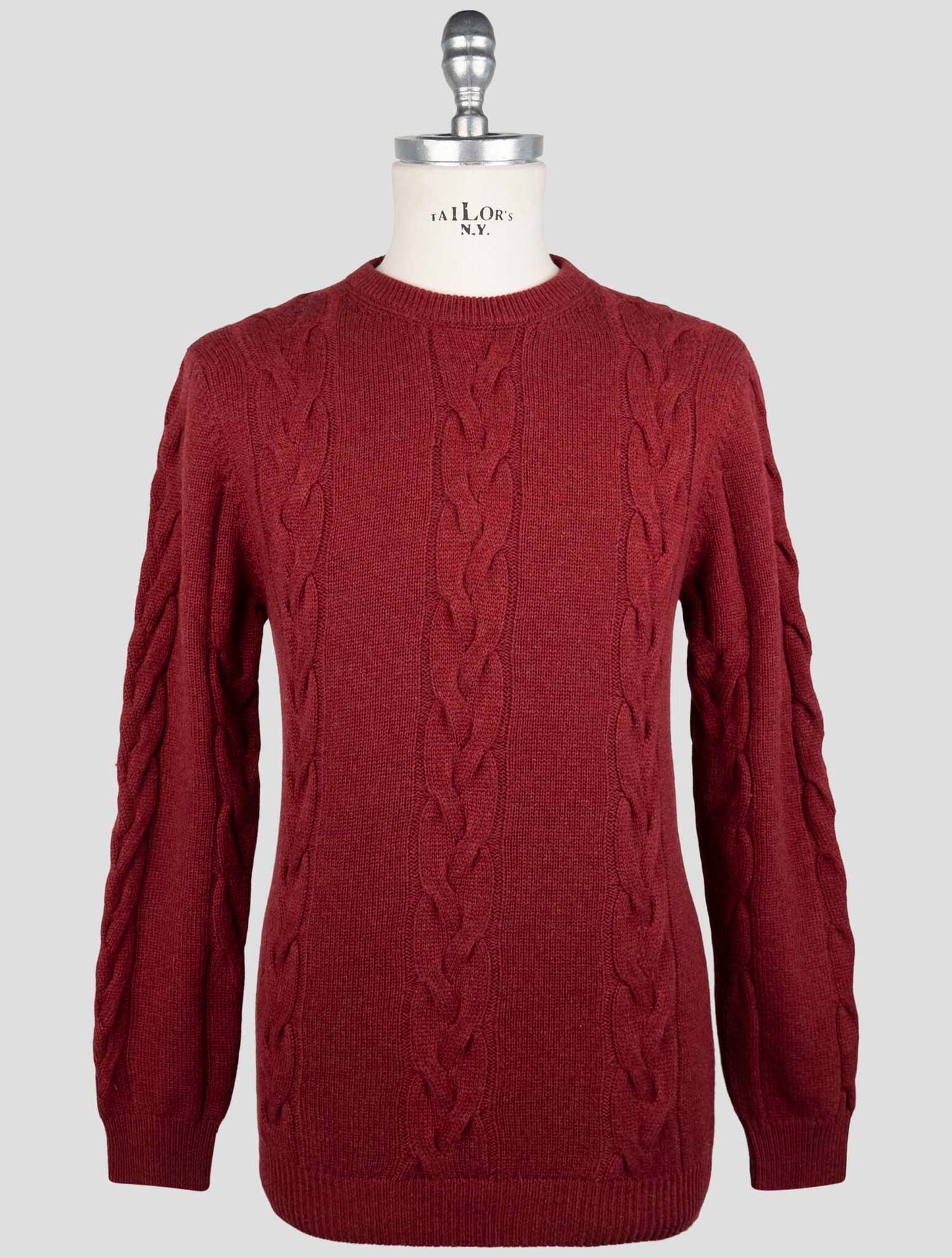 Kiton Burgundy Cashmere Sweater Crewneck