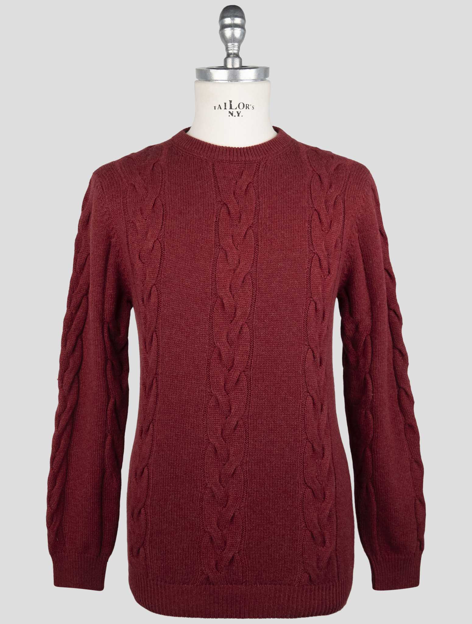 Kiton Burgundy Cashmere Sweater Crewneck