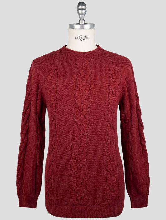 Kiton Burgundy Cashmere Sweater Crewneck
