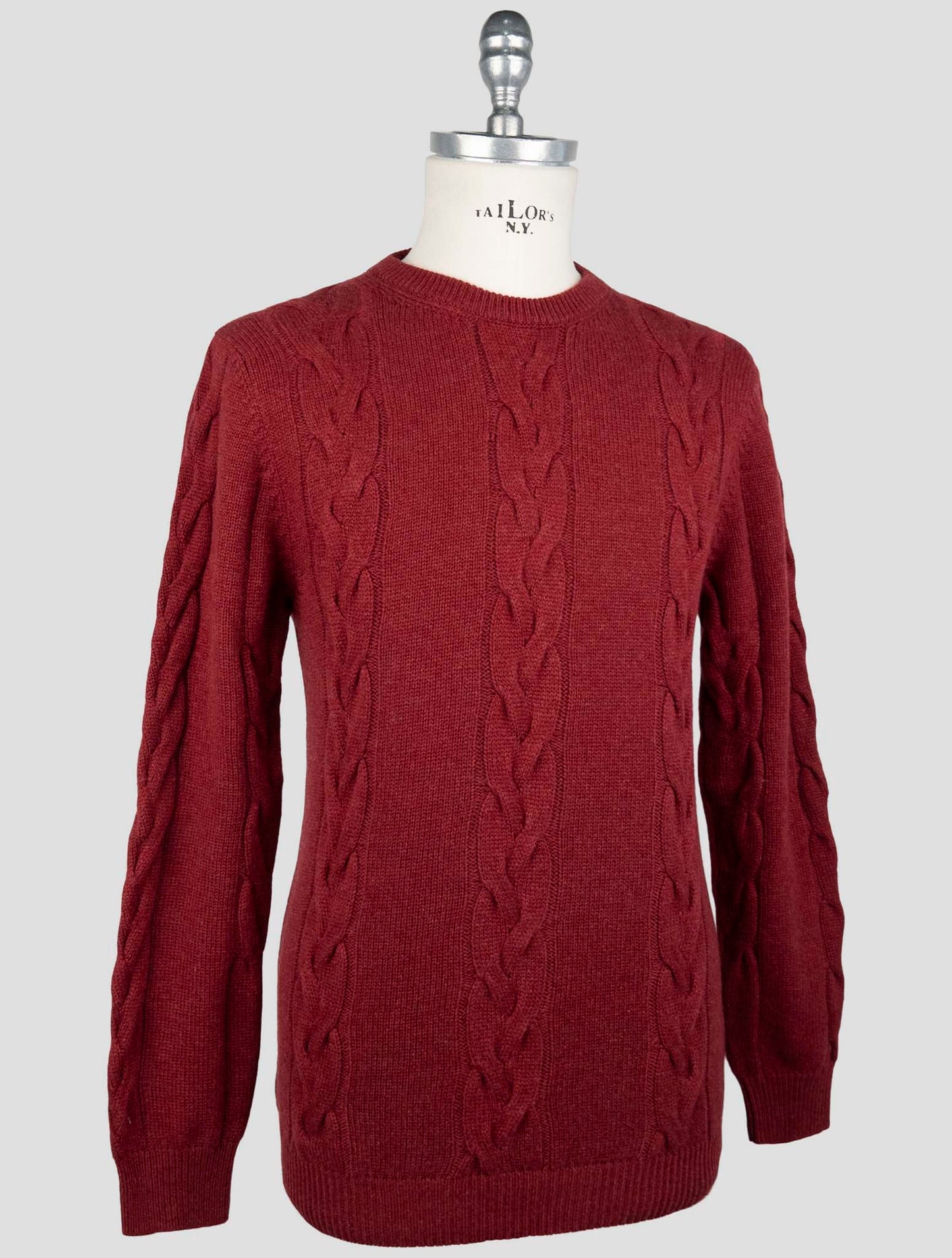 Kiton Burgundy Cashmere Sweater Crewneck