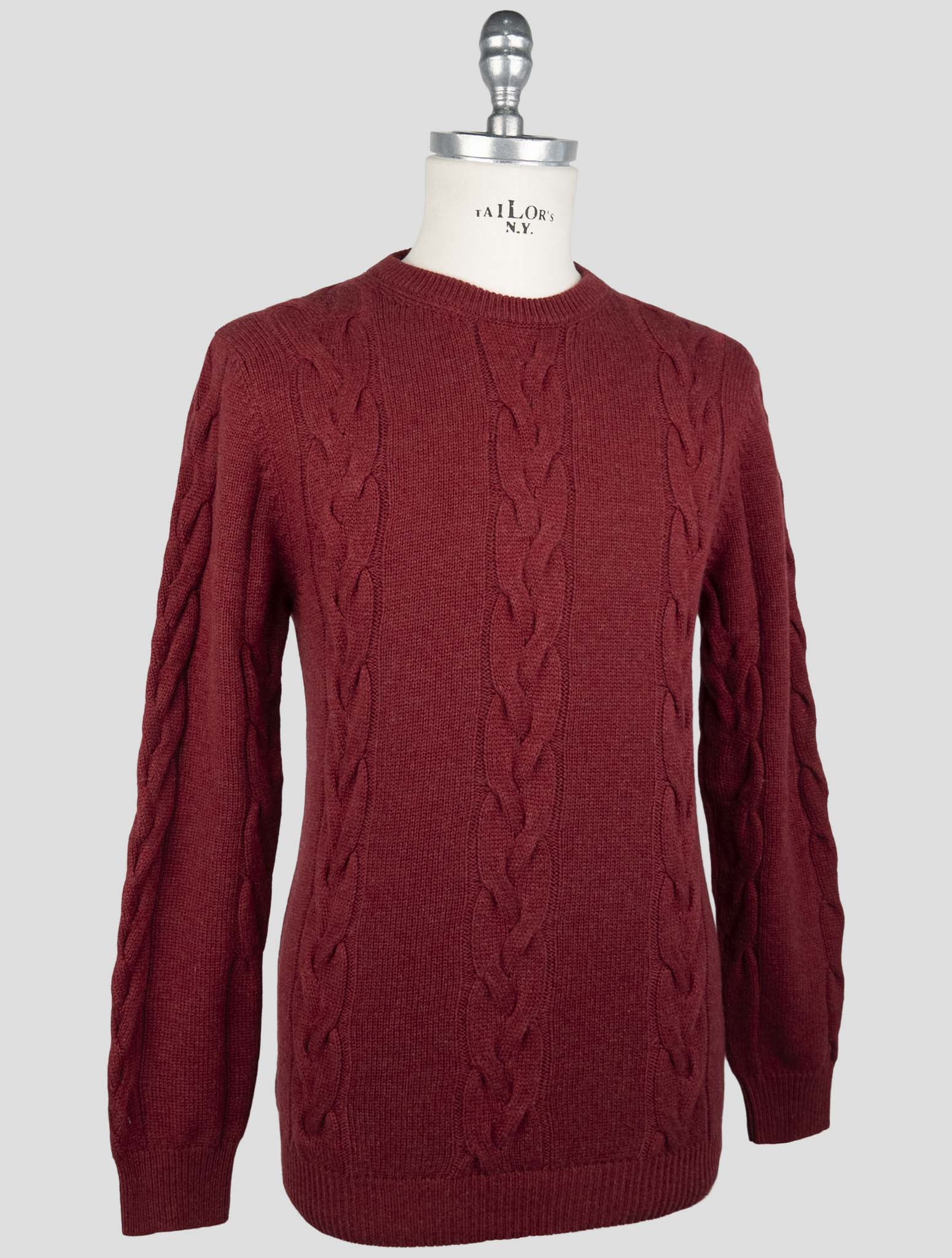 Kiton Burgundy Cashmere Sweater Crewneck