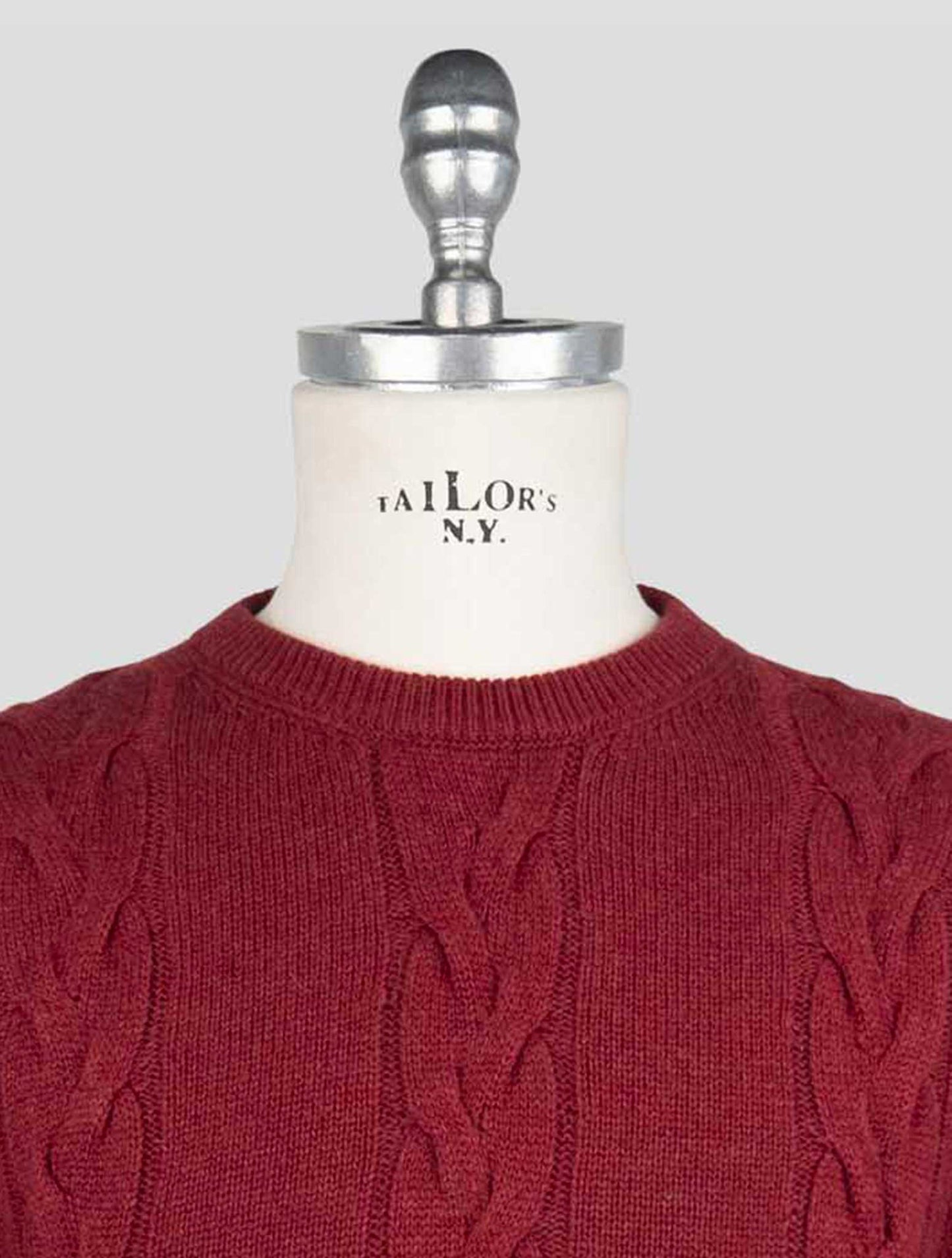 Kiton Burgundy Cashmere Sweater Crewneck
