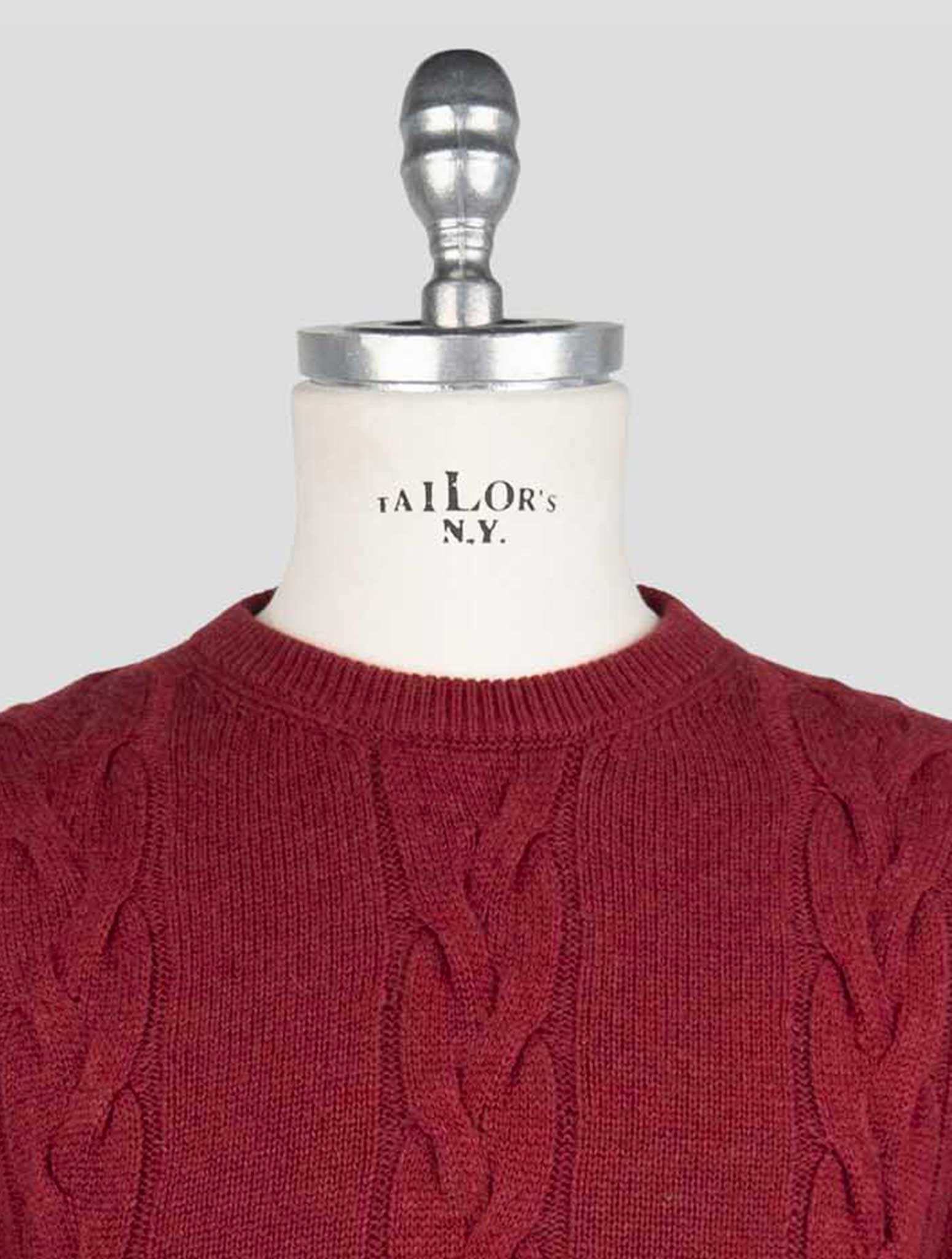 Kiton Burgundy Cashmere Sweater Crewneck