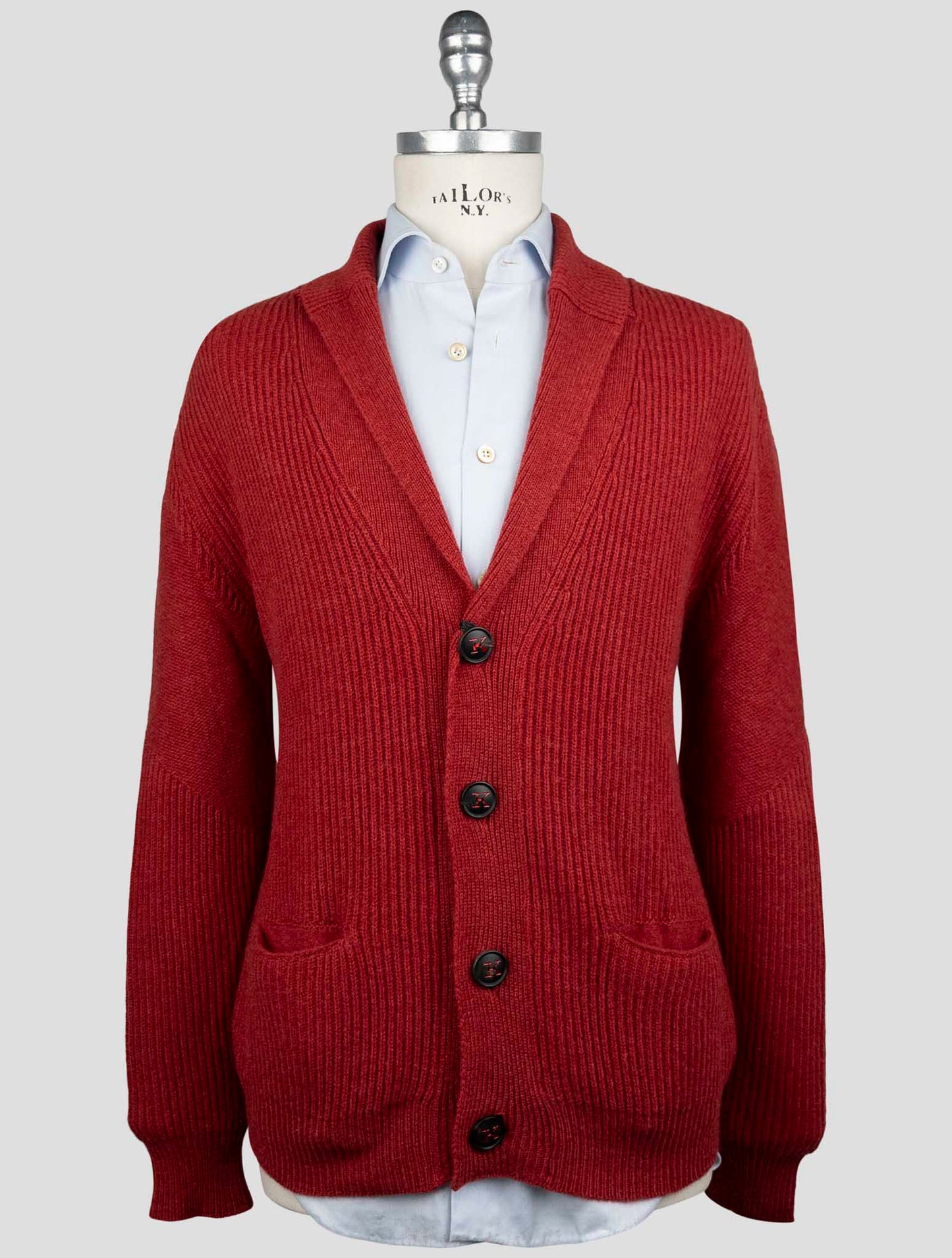 Kiton Burgundy Cashmere Sweater Cardigan