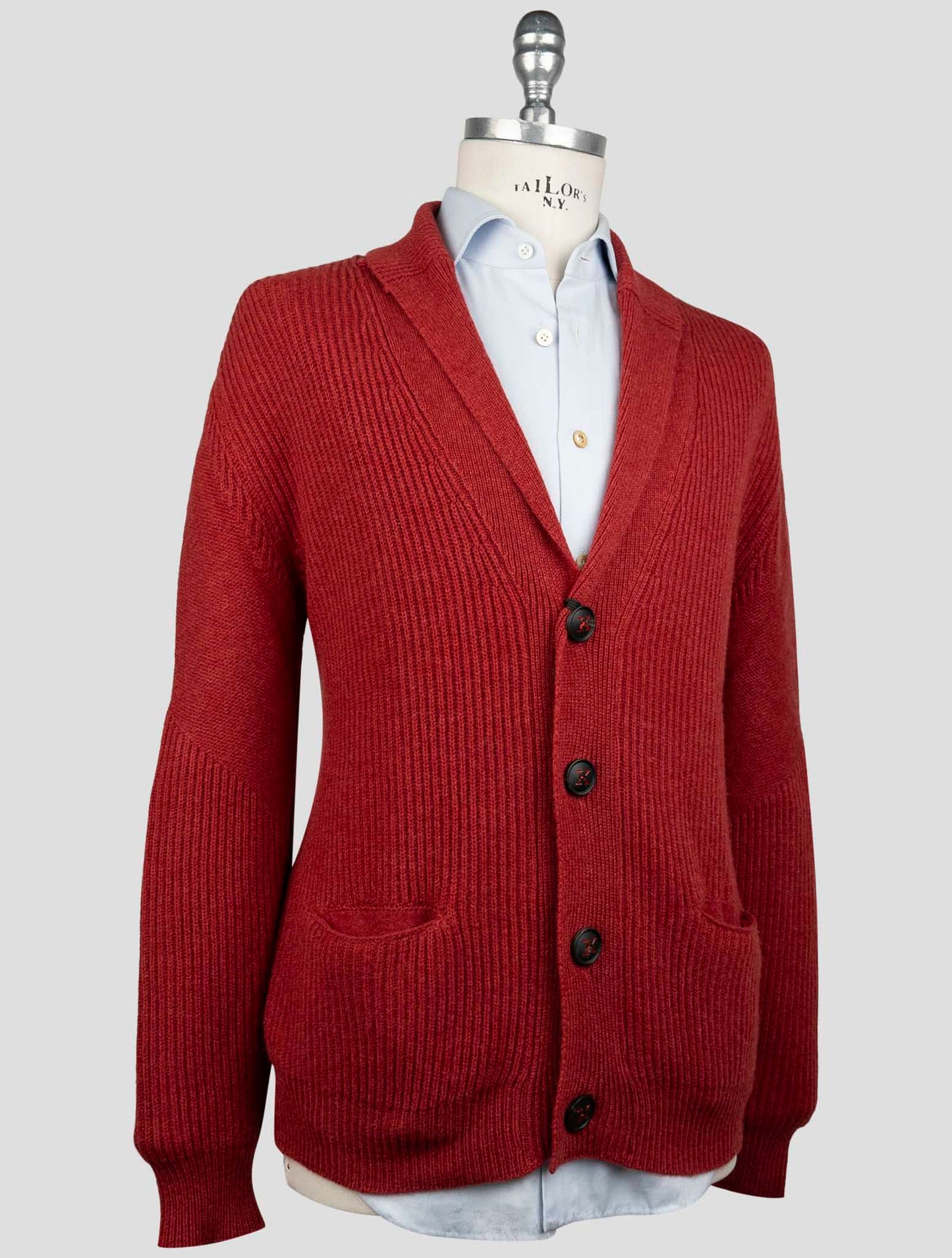 Kiton Burgundy Cashmere Sweater Cardigan
