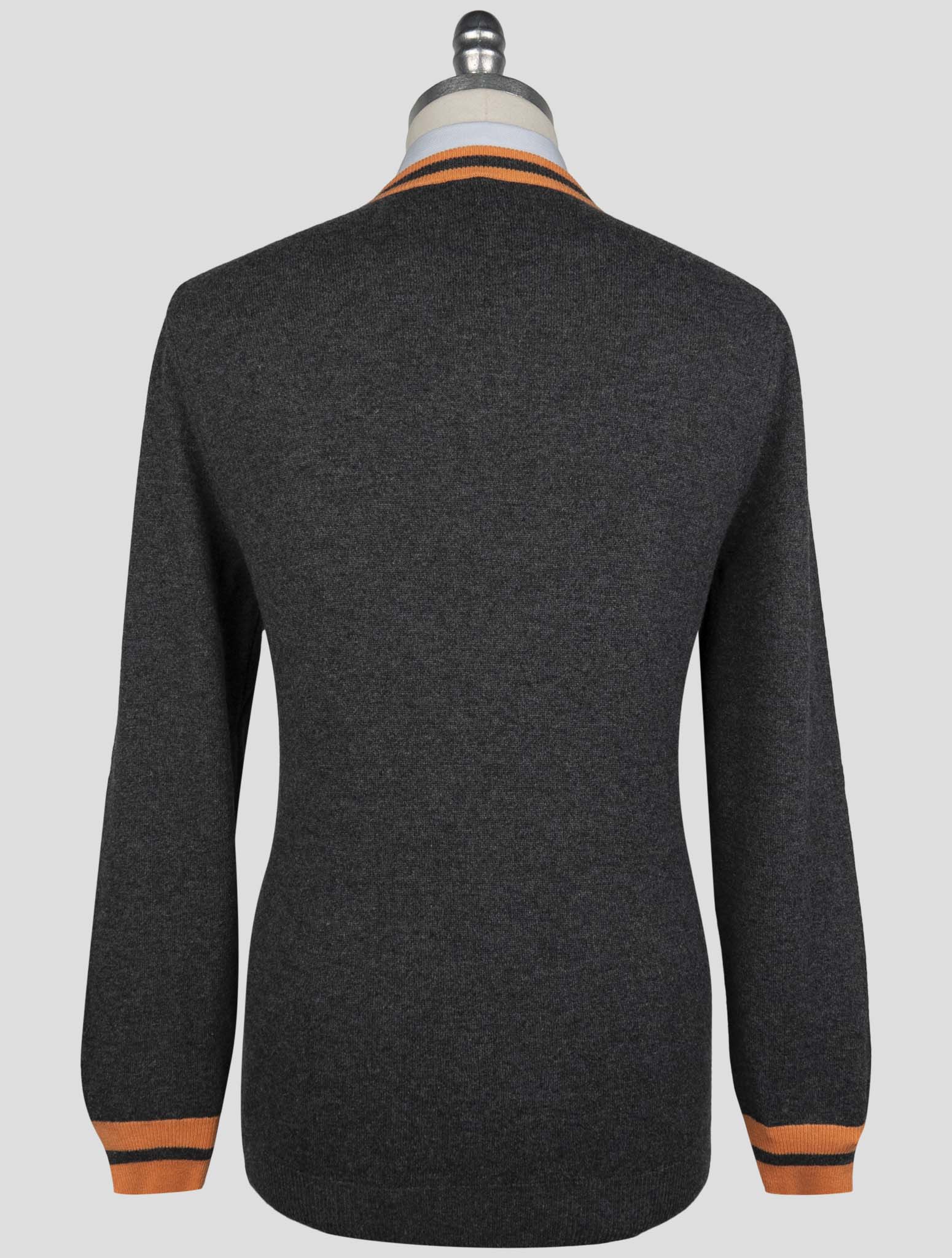 Kiton Orange Cashmere Sweater V-Neck