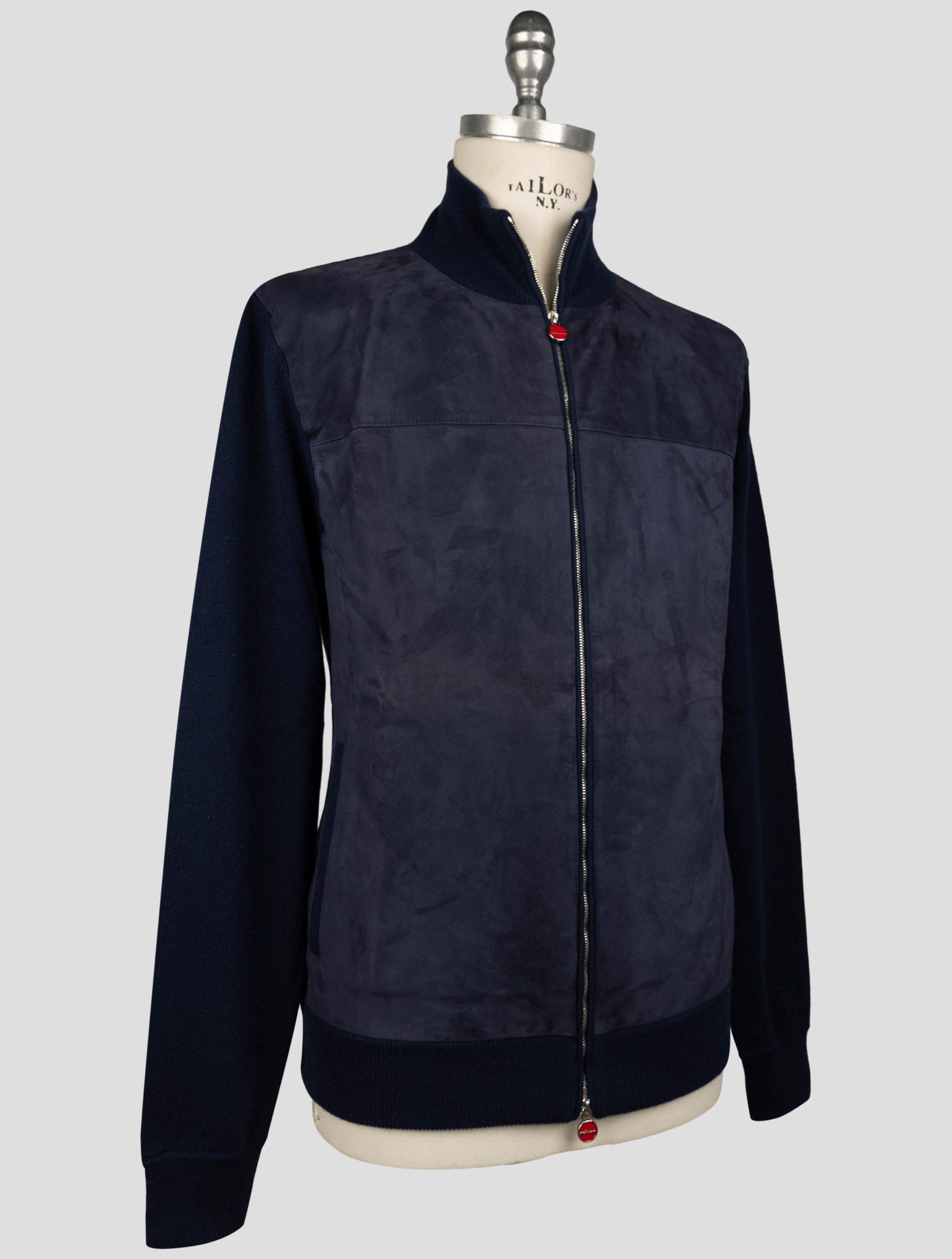 Kiton Blue Cashmere Sweater Full Zip