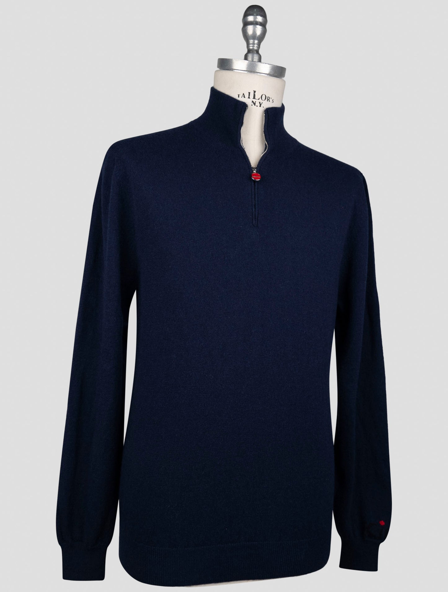Kiton Blue Cashmere Pa Ea Sweater Full Zip