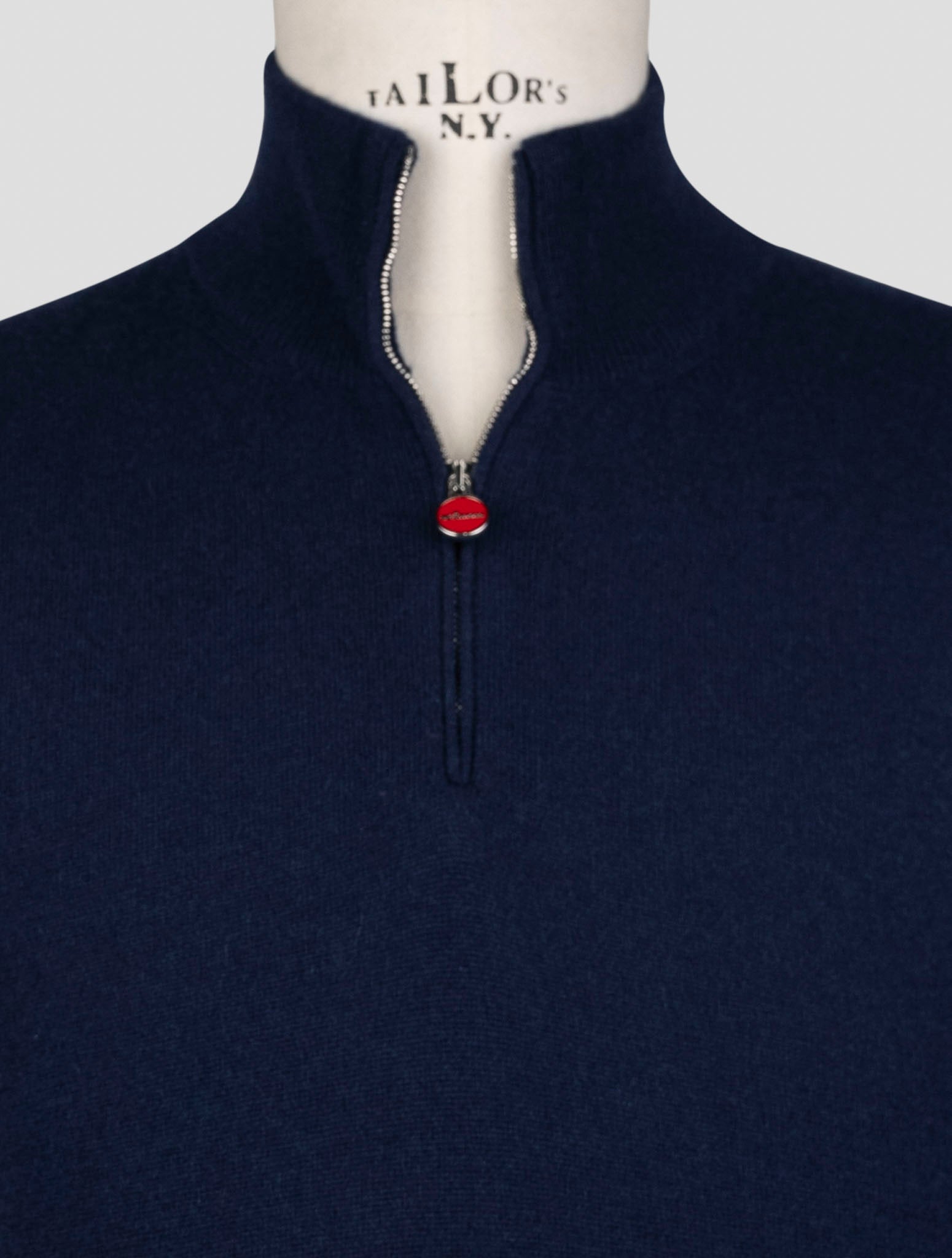 Kiton Blue Cashmere Pa Ea Sweater Full Zip