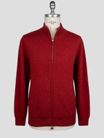Kiton Red Cashmere Sweater Full Zip