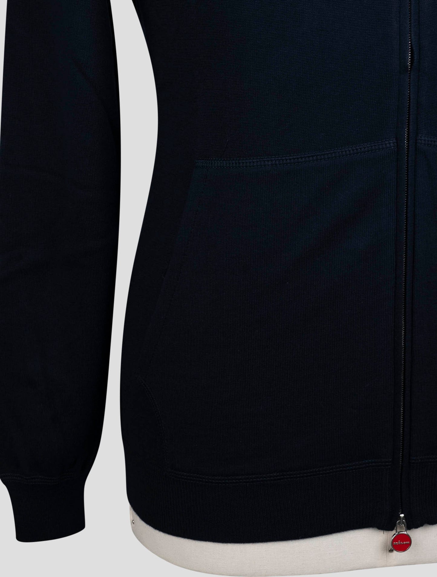 Kiton Blue Cotton Sweater Full Zip