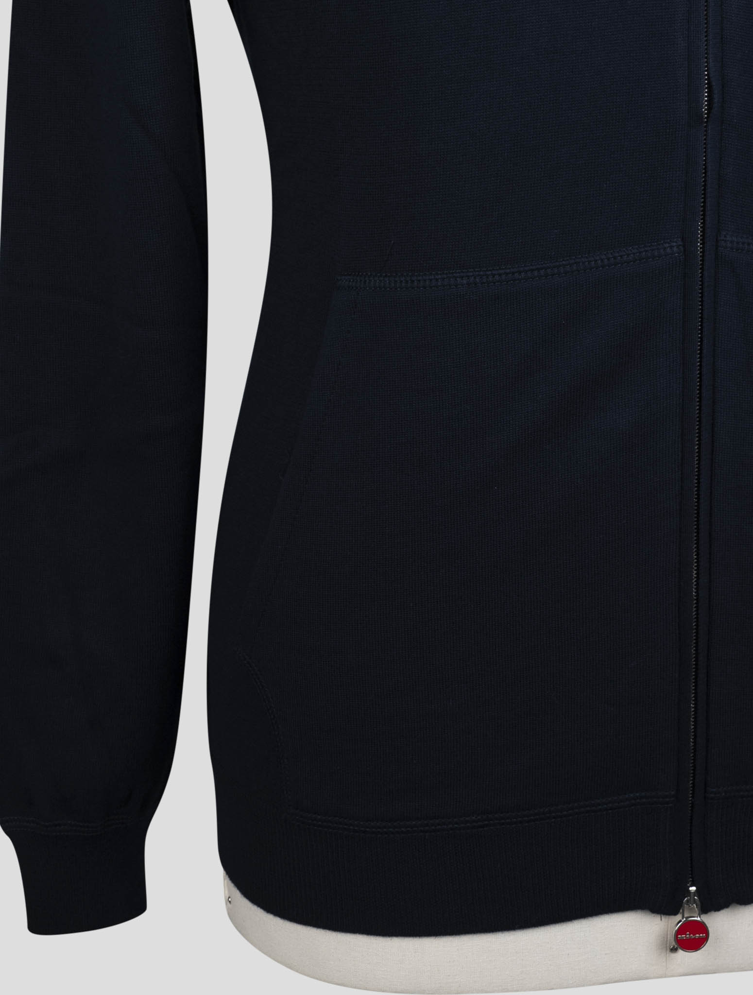 Kiton Blue Cotton Sweater Full Zip