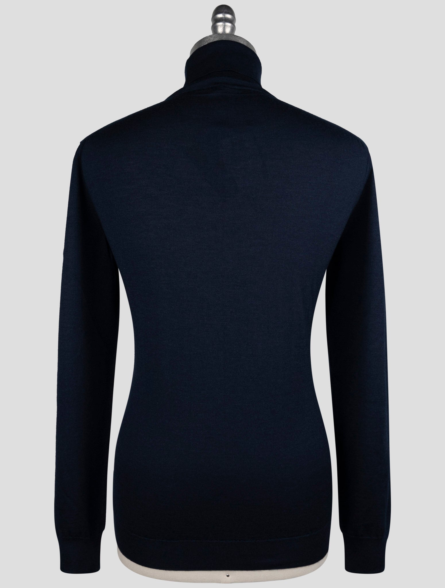 Kiton Dark Blue Cashmere Silk Sweater Turtleneck