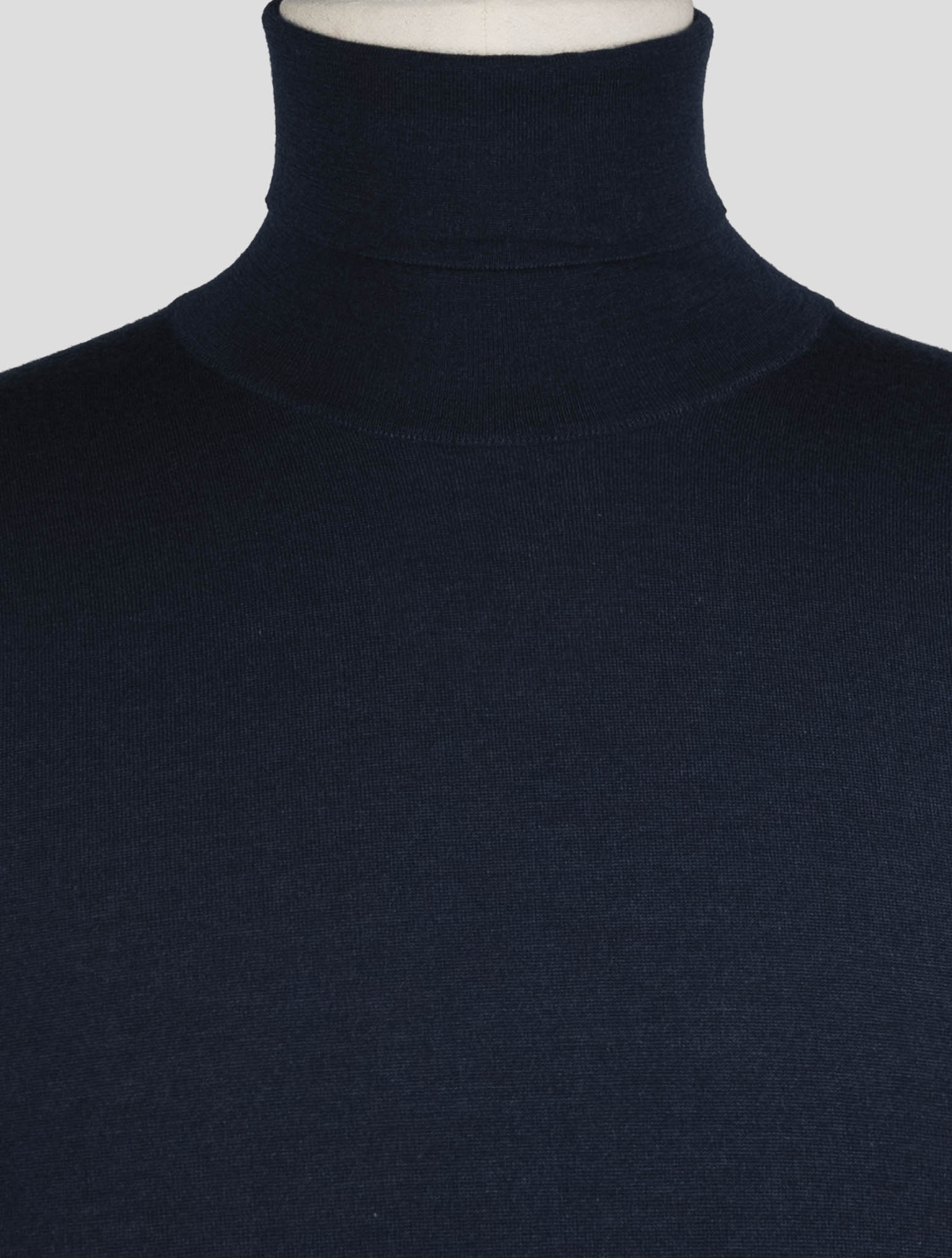 Kiton Dark Blue Cashmere Silk Sweater Turtleneck