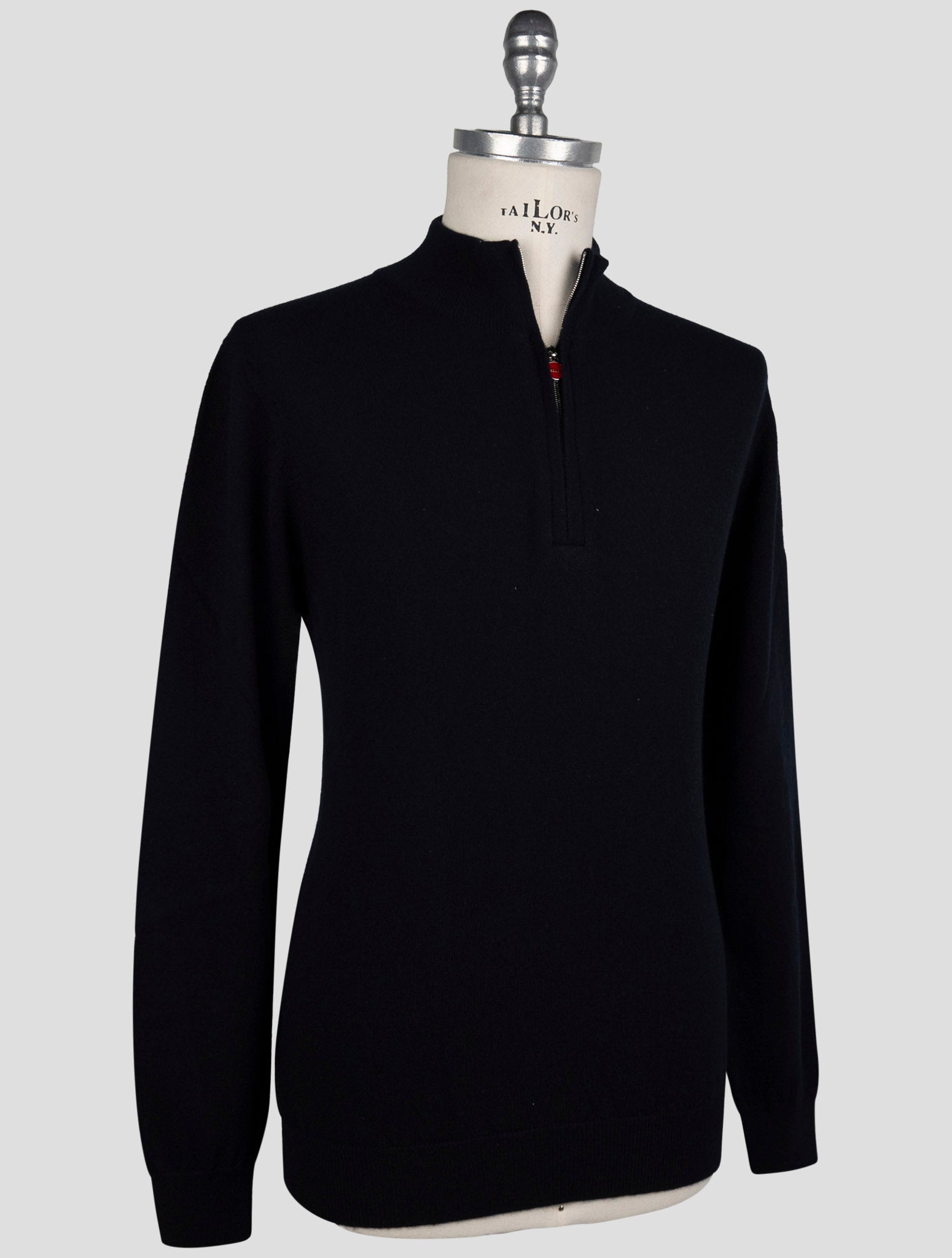 Kiton Dark Blue Cashmere Sweater Half Zip