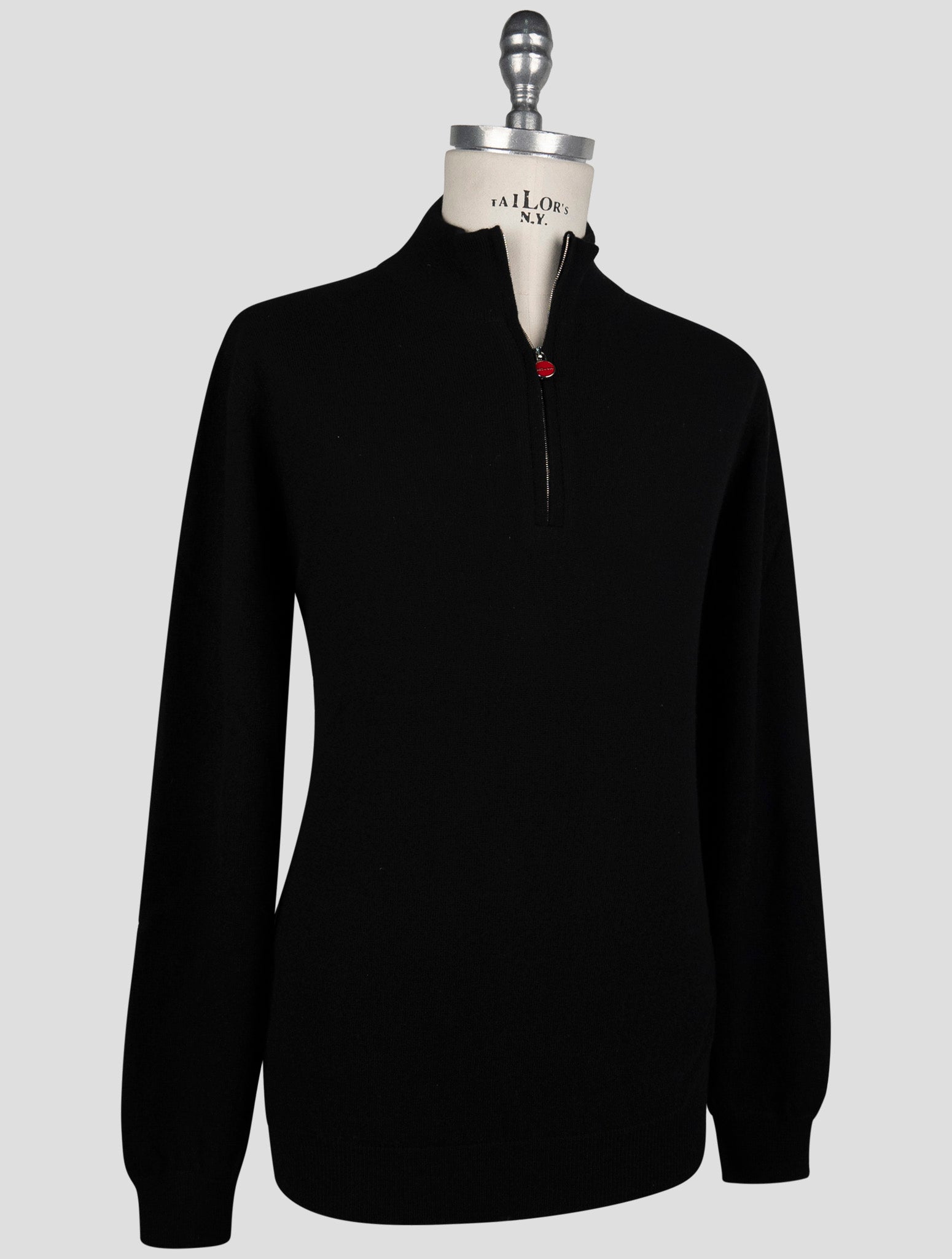Kiton Dark Blue Cashmere Sweater Half Zip