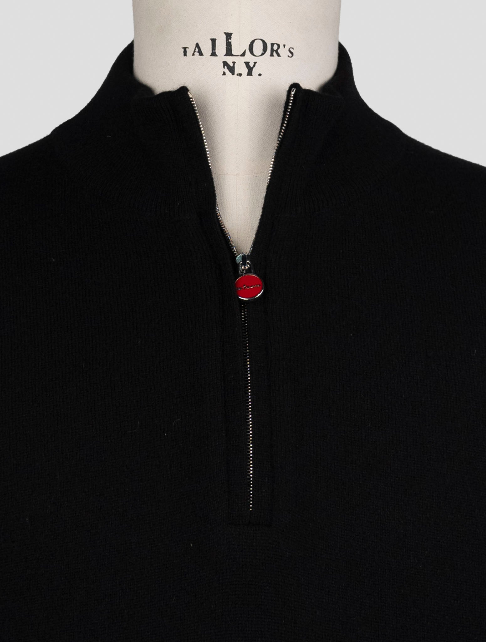 Kiton Dark Blue Cashmere Sweater Half Zip