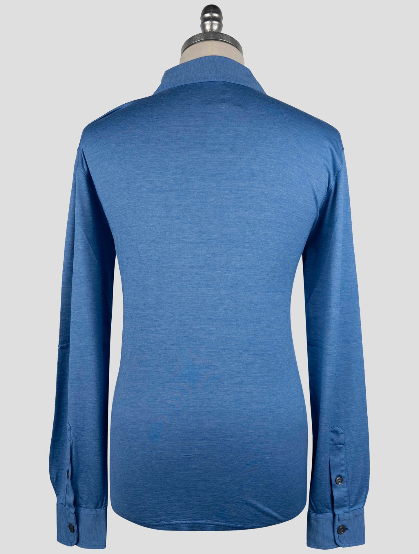 Kiton Light Blue Silk Cotton Sweater Polo
