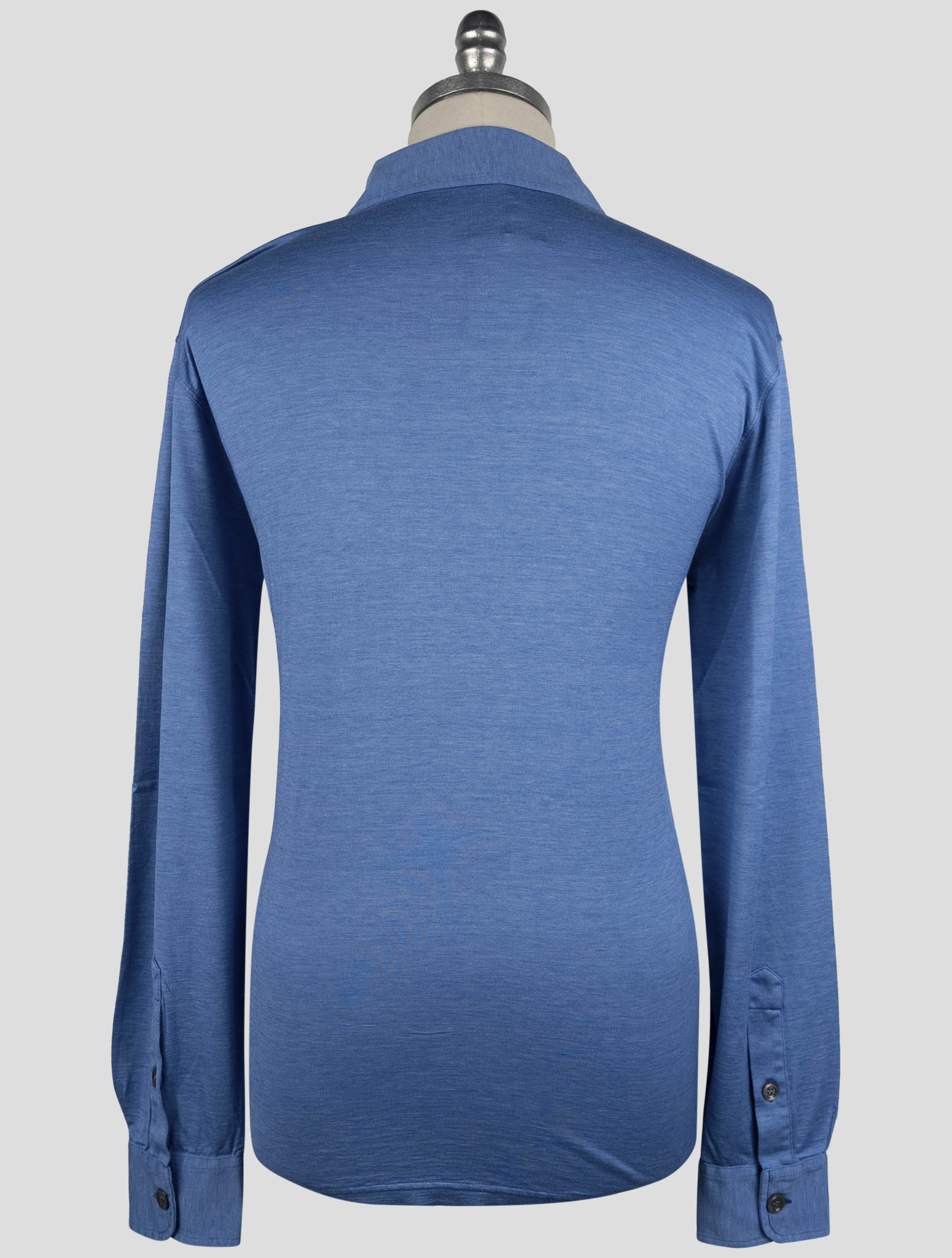 Kiton Light Blue Silk Cotton Sweater Polo