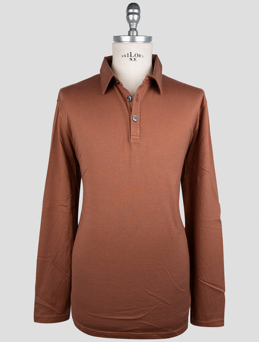 Kiton Brown Cotton Cashmere Sweater Polo