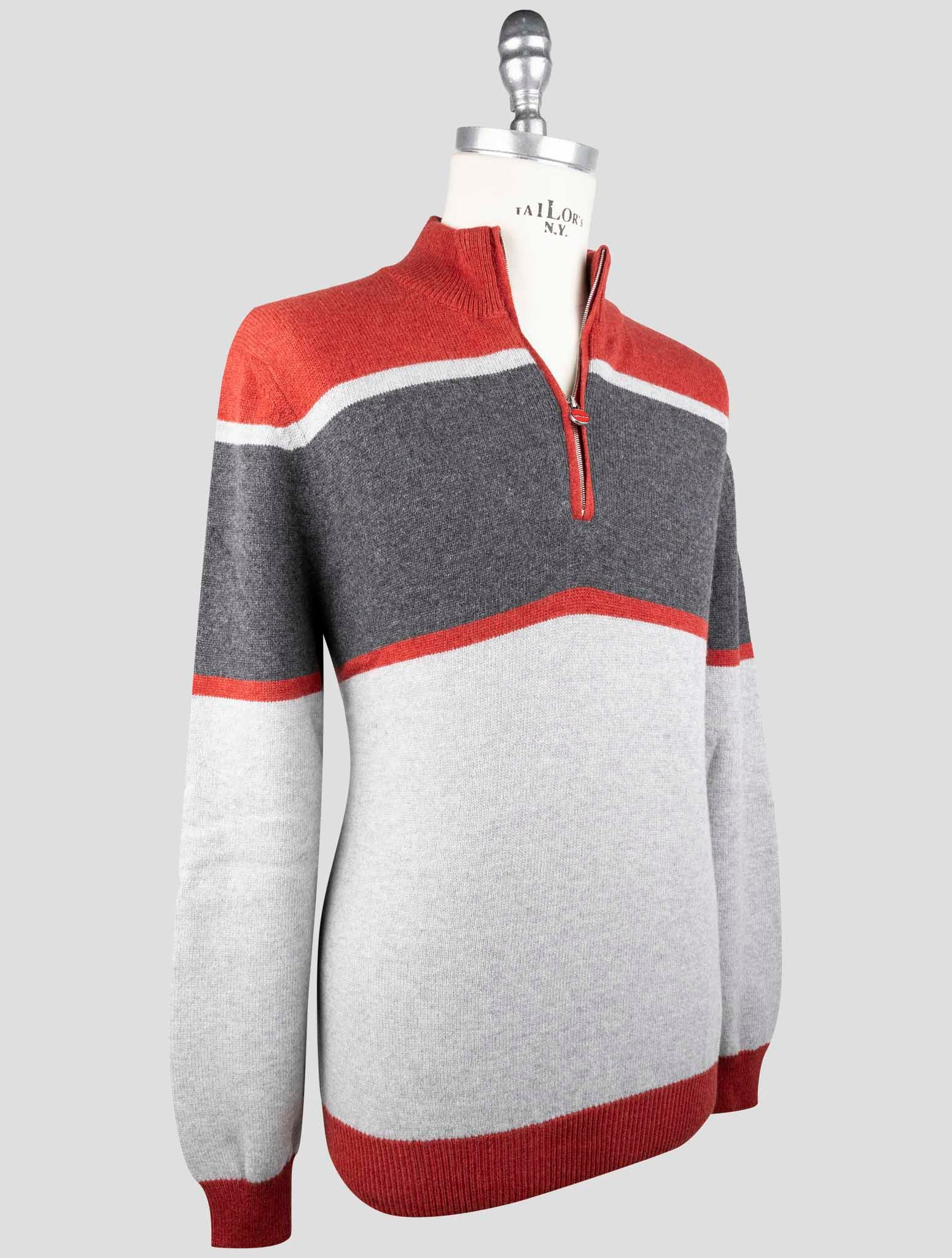 Kiton Multicolor Cashmere Sweater Half Zip