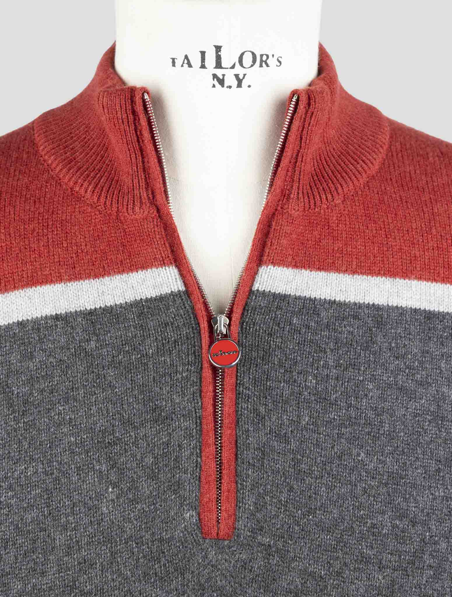 Kiton Multicolor Cashmere Sweater Half Zip