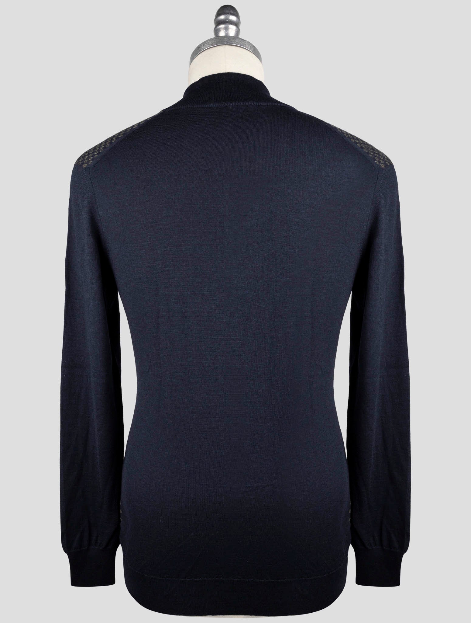 Kiton Blue Cashmere Sweater Half Zip