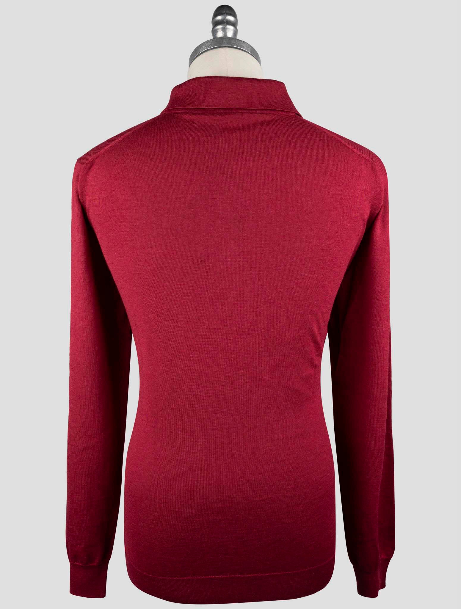 Kiton Burgundy Cashmere Silk Sweater Polo