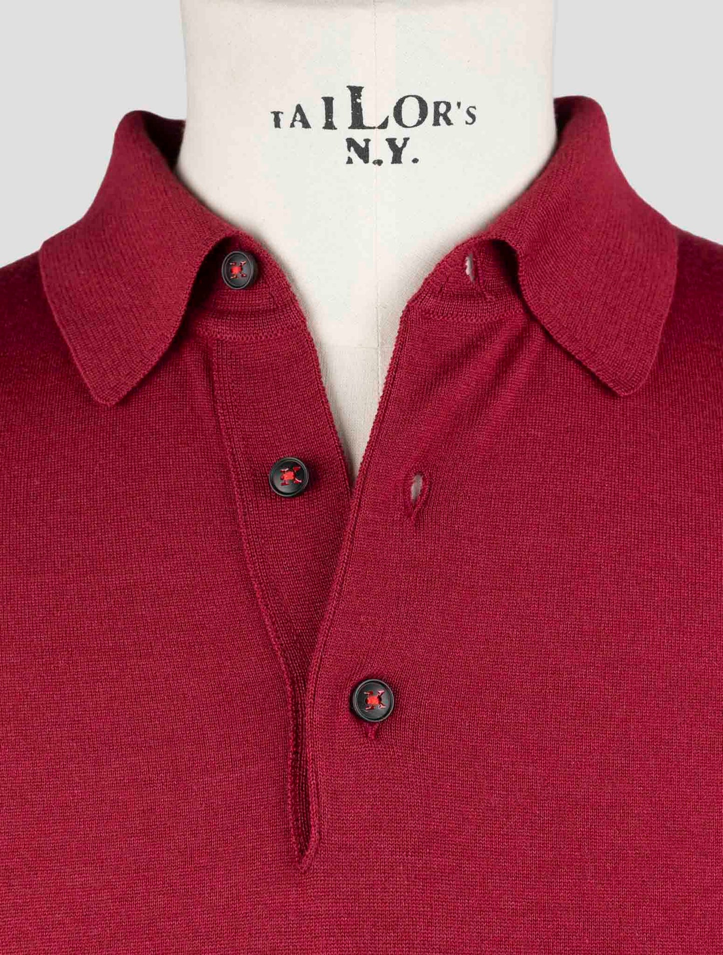 Kiton Burgundy Cashmere Silk Sweater Polo