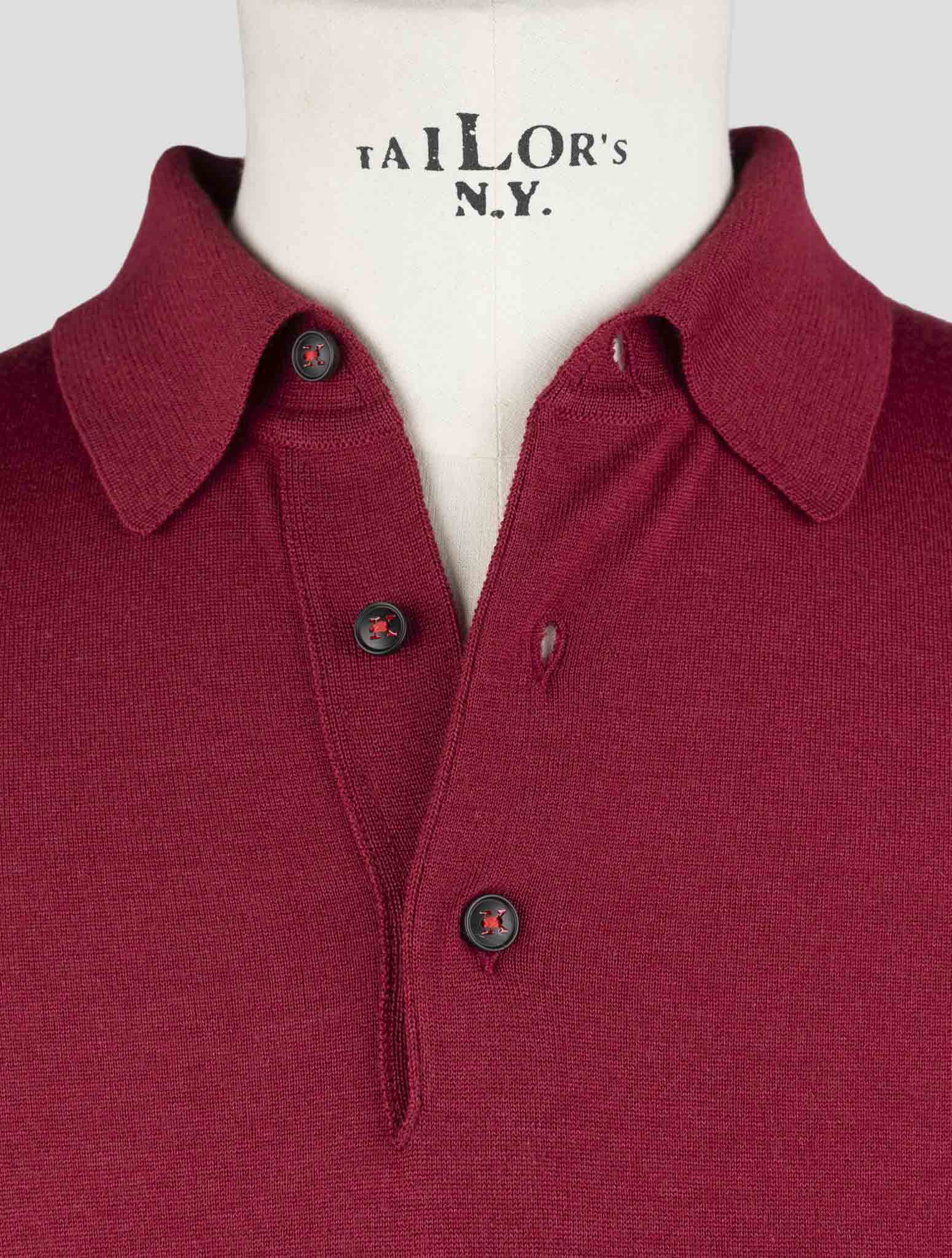 Kiton Burgundy Cashmere Silk Sweater Polo