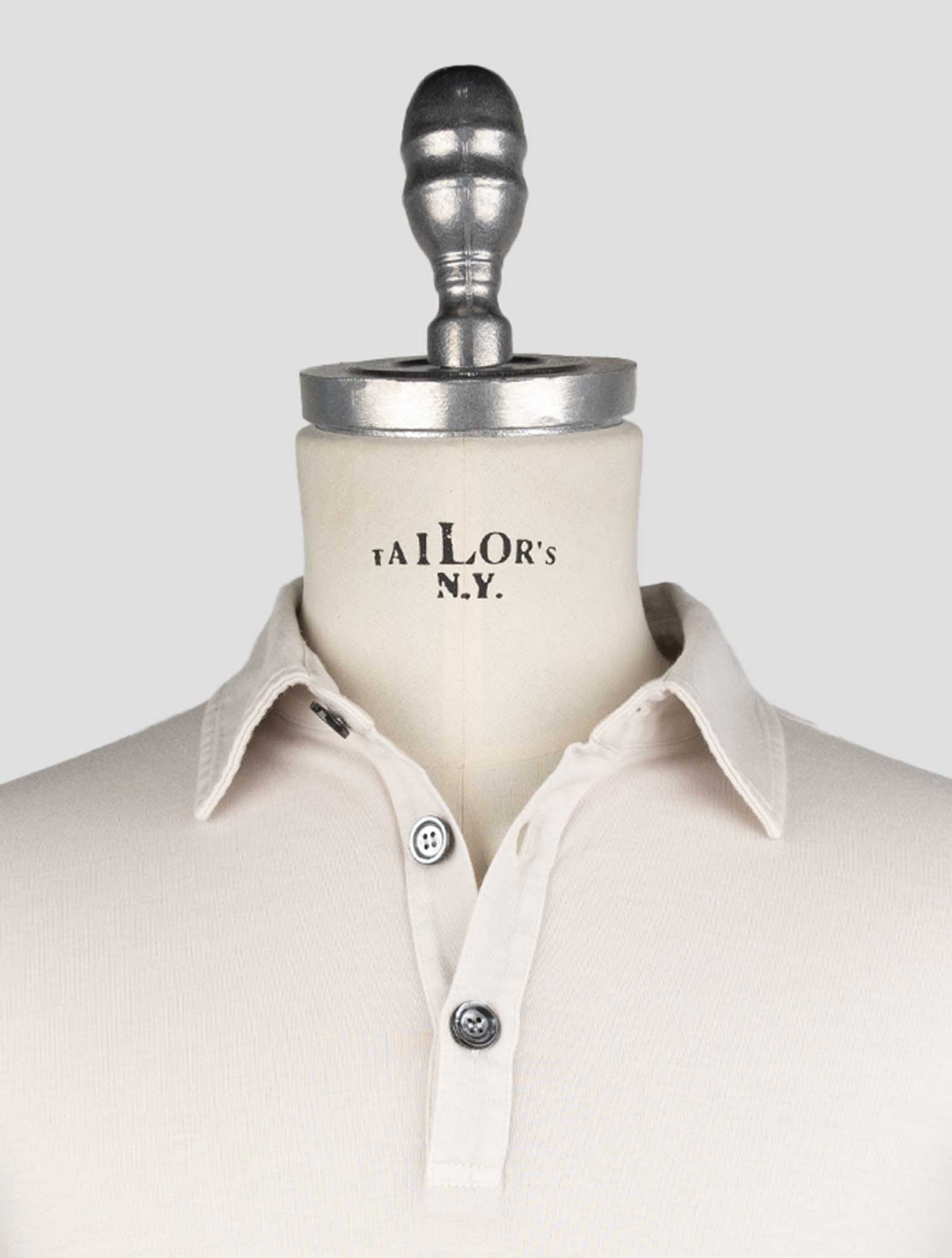 Kiton Beige Cotton Cashmere Sweater Polo