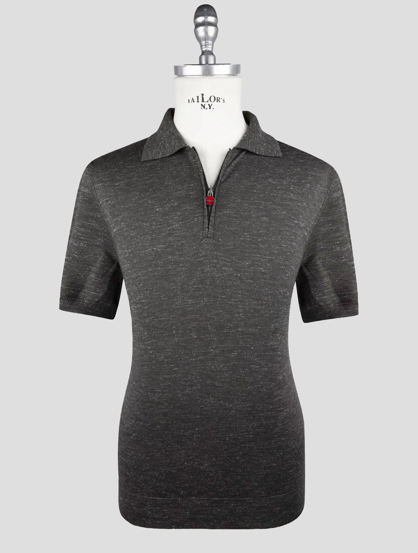 Kiton Dark Gray Silk Cashmere Linen Polo