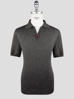 Kiton Dark Gray Silk Cashmere Linen Polo