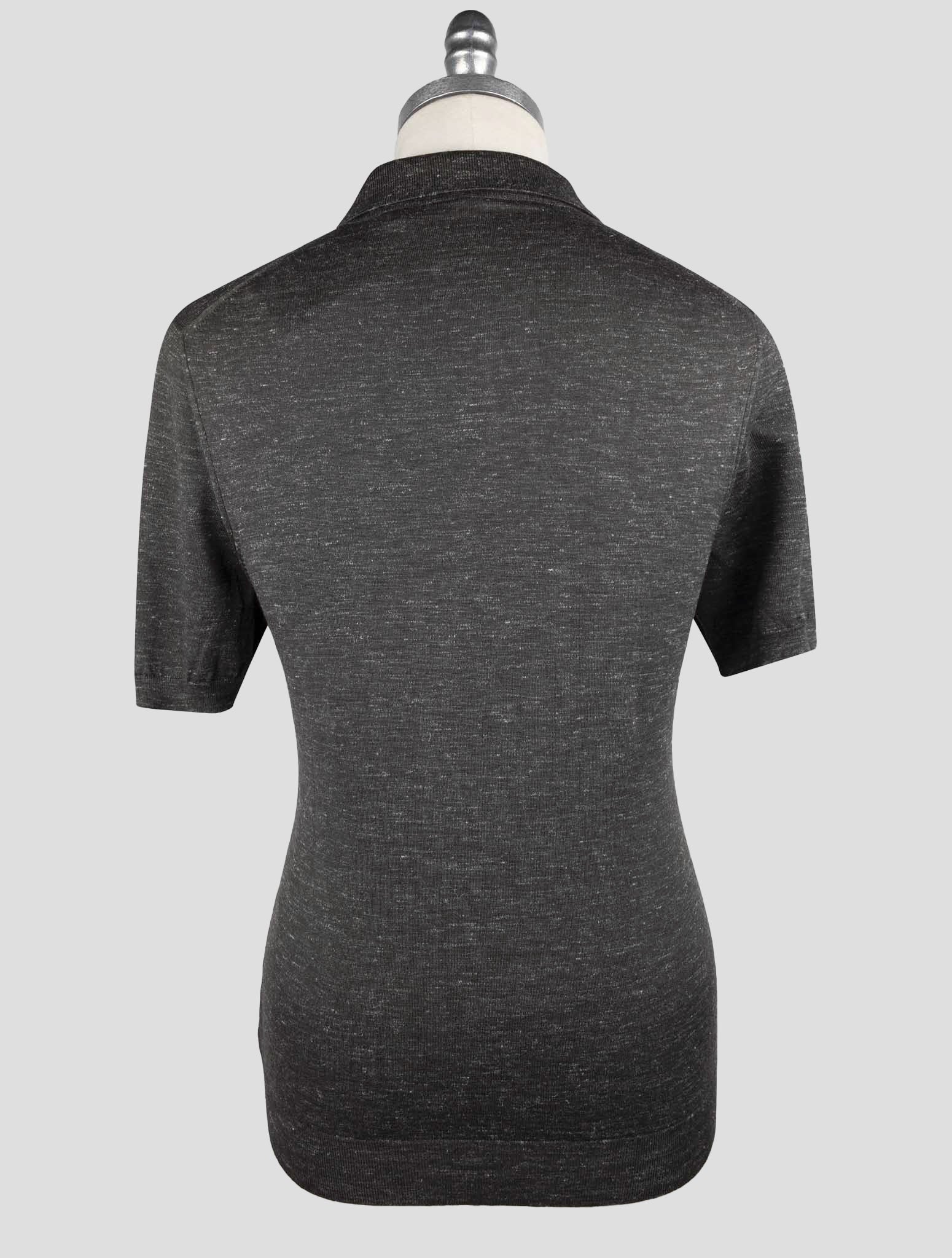 Kiton Dark Gray Silk Cashmere Linen Polo