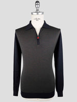 Kiton Blue Yellow Silk Cashmere Sweater Polo