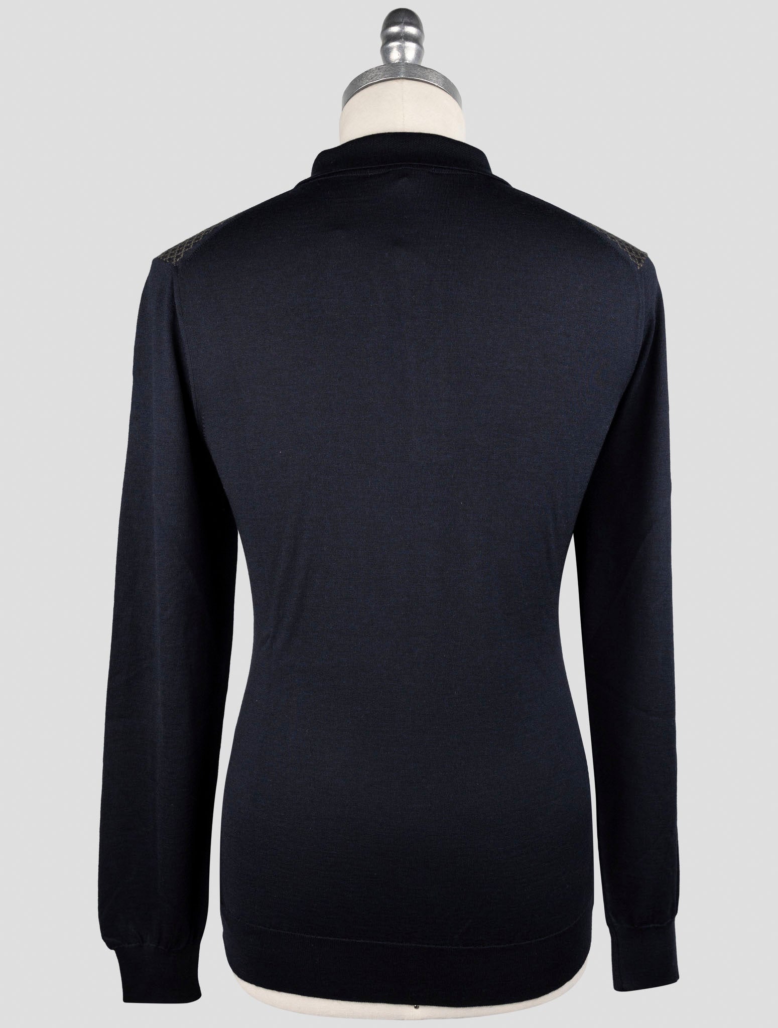 Kiton Blue Yellow Silk Cashmere Sweater Polo