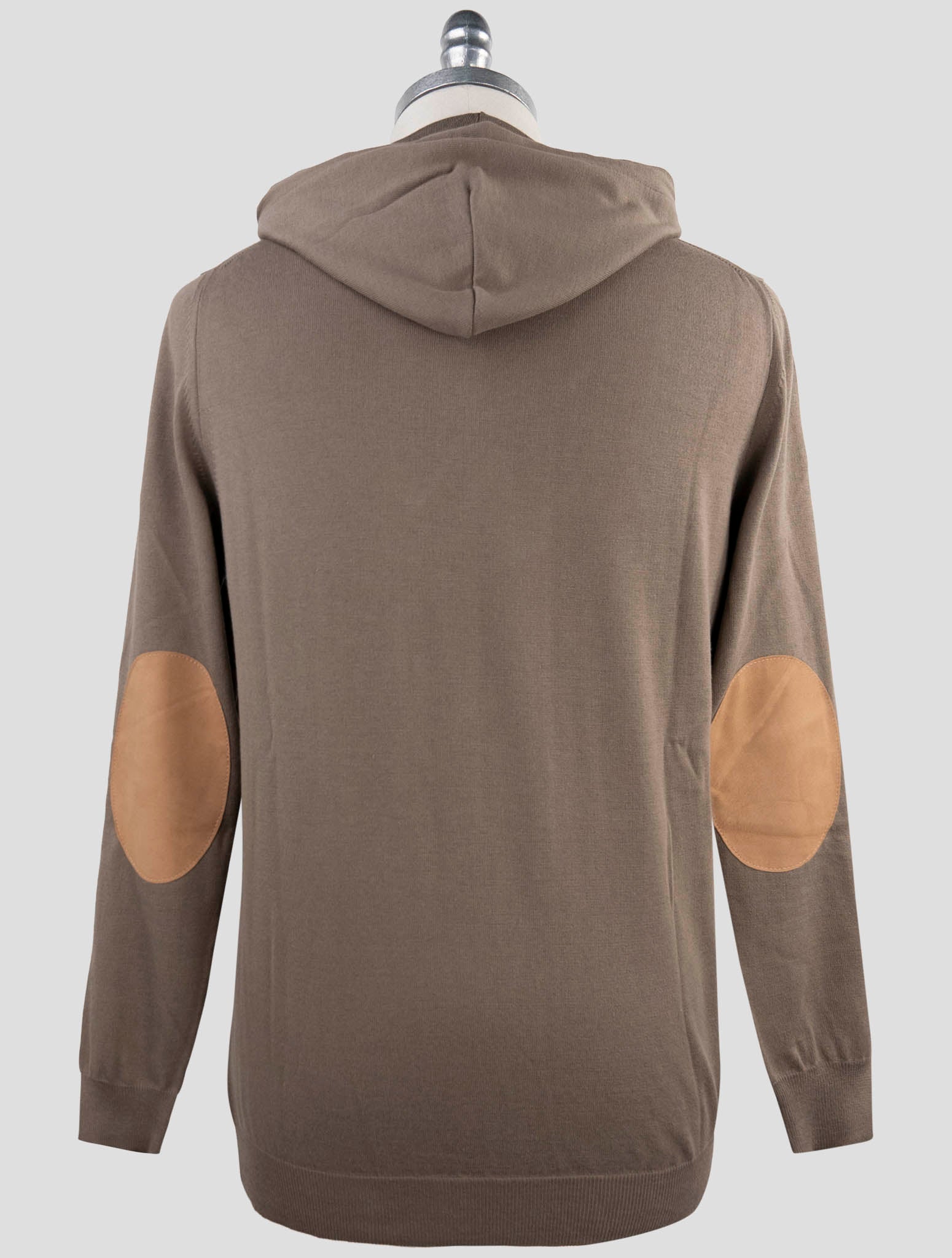 Kiton Taupe Cotton Sweater Hoodie