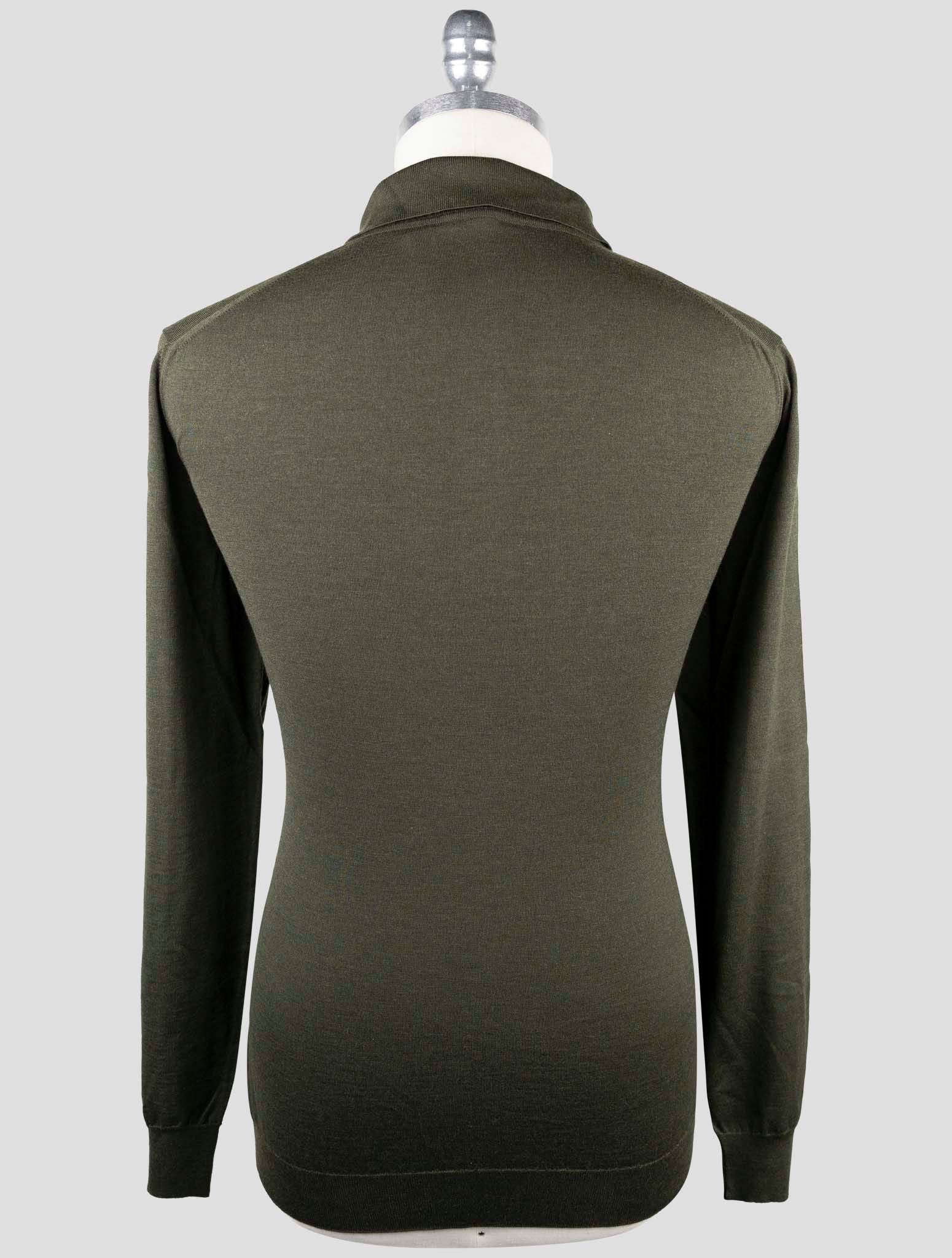Kiton Green Cashmere Silk Sweater Polo