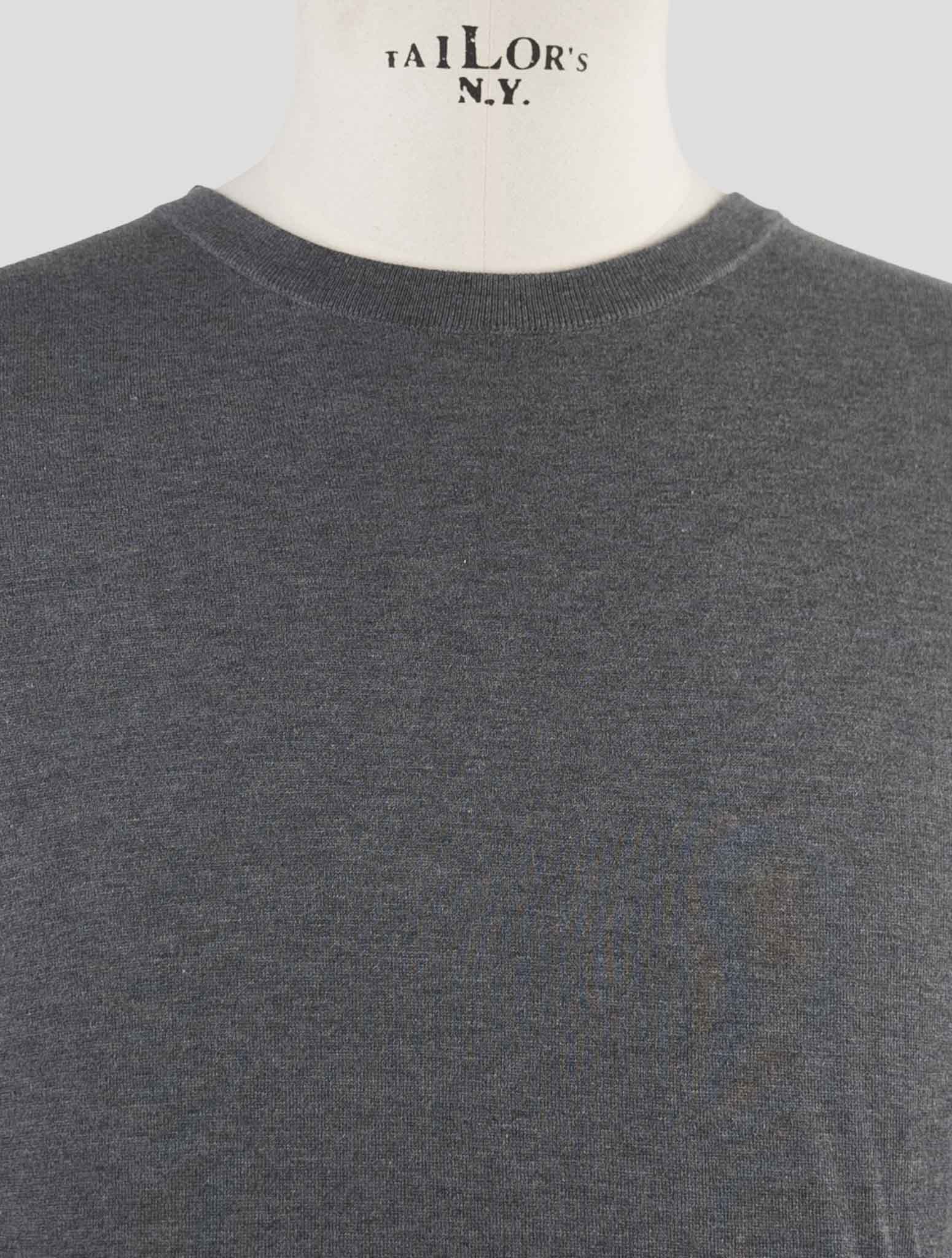 Kiton Gray Cotton Sweater Crewneck