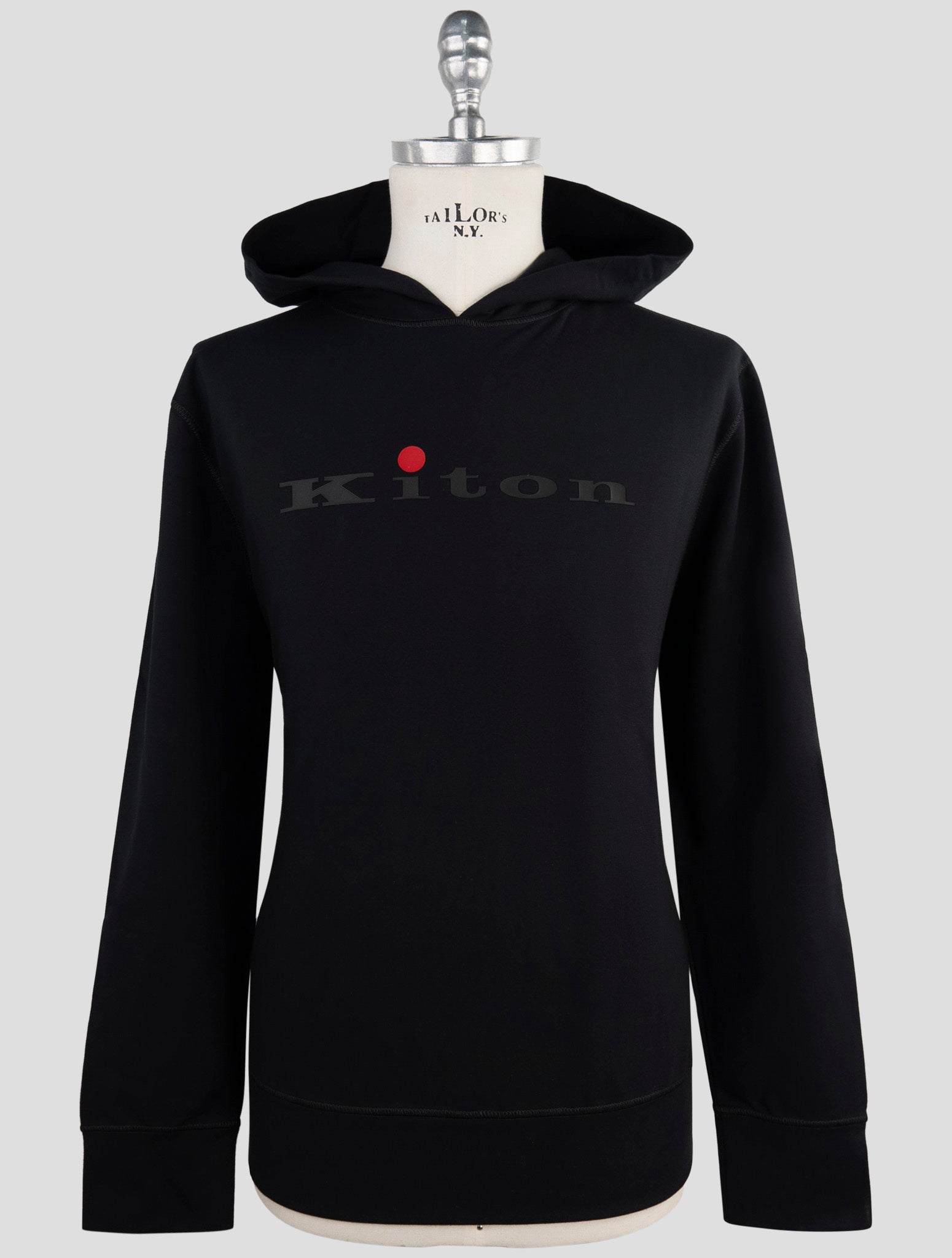 Kiton Blue Cotton Ea Sweater Hoodie