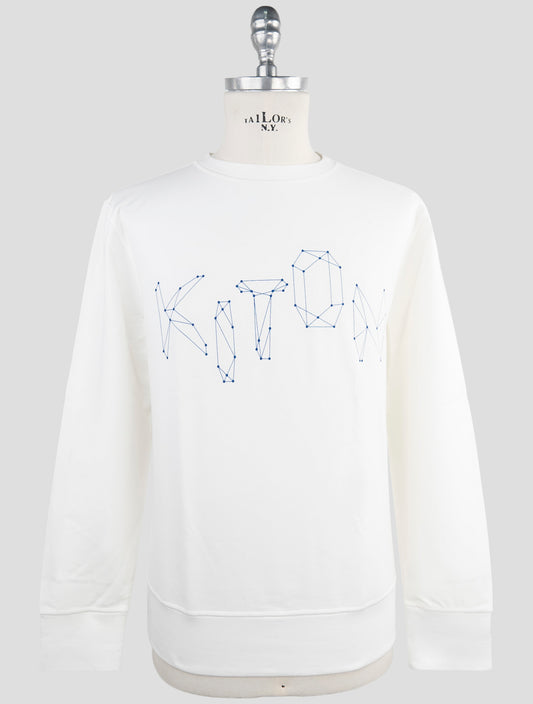 Kiton White Cotton Ea Sweater Crewneck